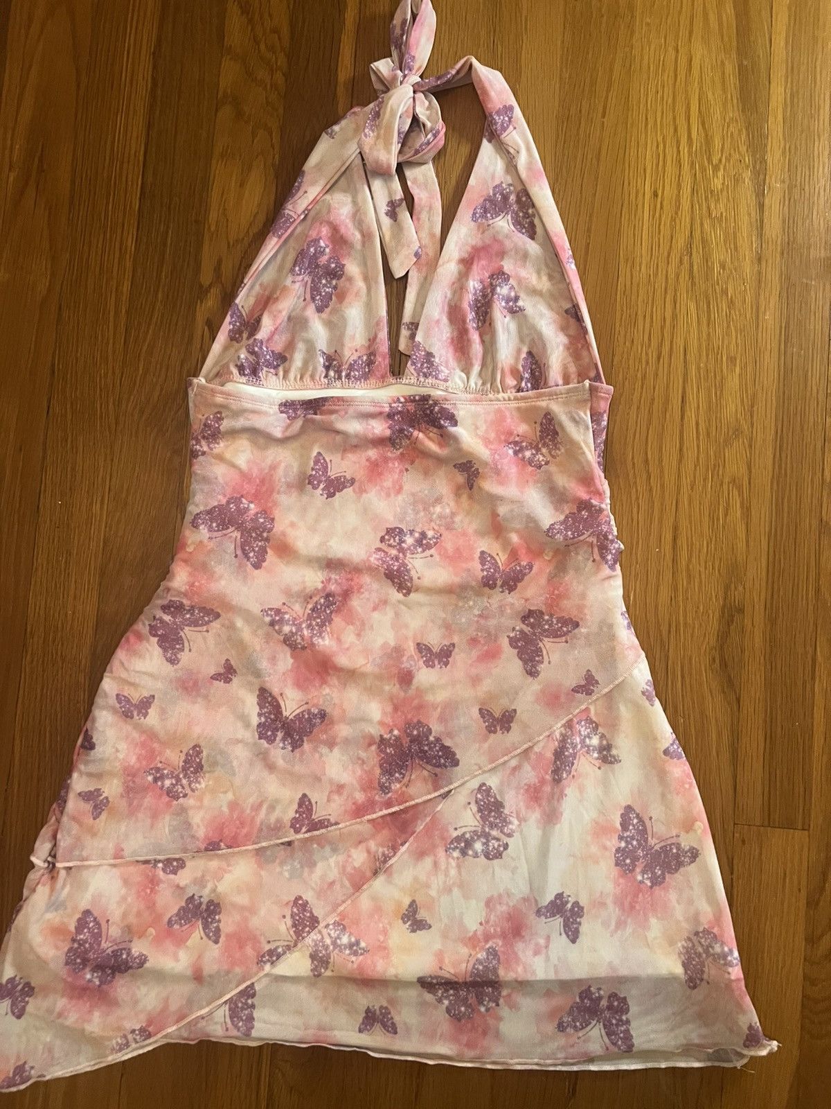 Other Y2k Pink & Purple Butterfly Mini Dress Size M / US 6-8 / IT 42-44 - 1 Thumbnail