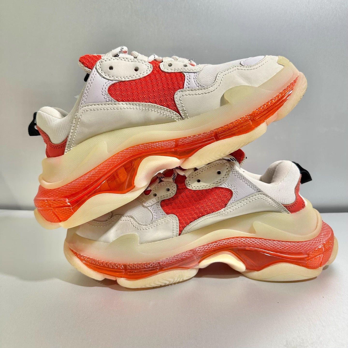 Balenciaga Balenciaga Triple White Red Colorblock Low-Top 38 Size US 7 / IT 37 - 4 Thumbnail