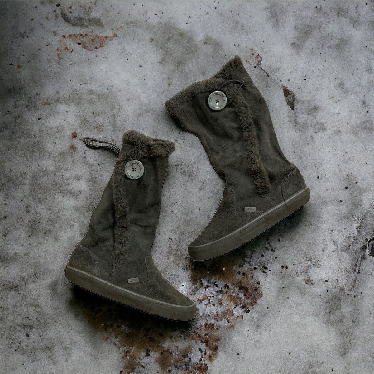 Vans Vans Phoebe Sneakers Boots Gray Suede Faux Fur TrimHook & Lo Size US 6 / EU 39 - 1 Thumbnail