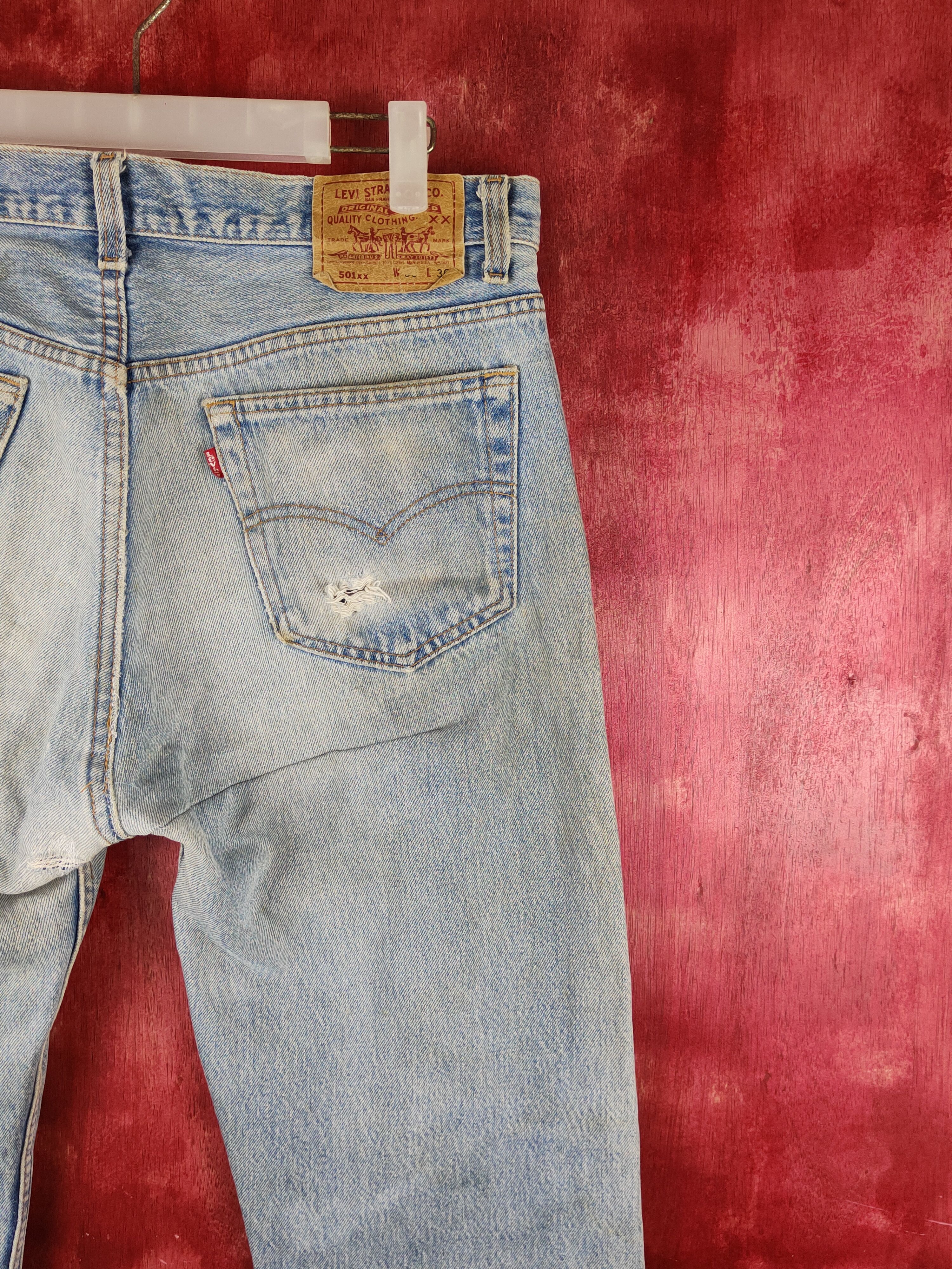 Levi's DL 501 Levi's vintage Faded ripped distressed Denim #S1510 Size US 34 / EU 50 - 15 Thumbnail