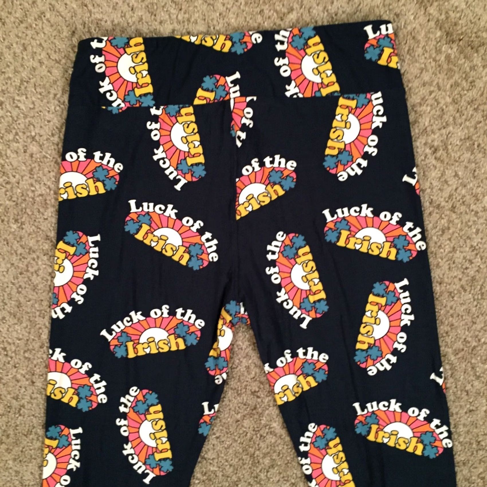 Vintage LuLaRoe Leggings Tall & Curvy TC Blue Luck Of The Irish NWOT Size 24" / US 00 / IT 34 - 7 Thumbnail