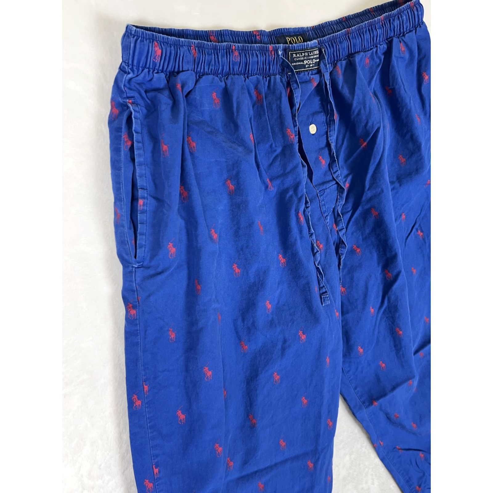 Polo Ralph Lauren Polo Ralph Lauren Sleep Pants Mens L Blue Pony Logo Lounge Size US L / EU 52-54 / 3 - 2 Thumbnail