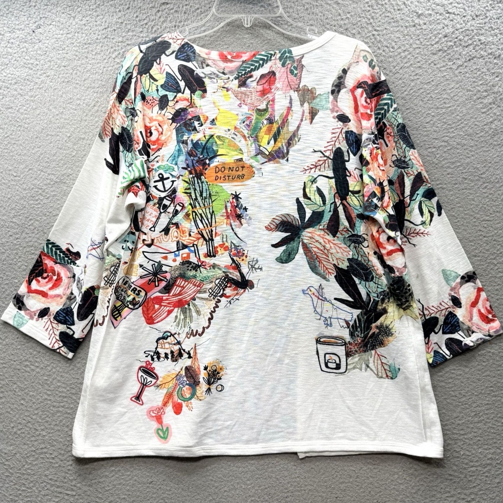Inoah Cardigan Top Women L Multicolor Graphic Print Art To Wear Open Front Long Sleeve, Women's — image 5 of 6