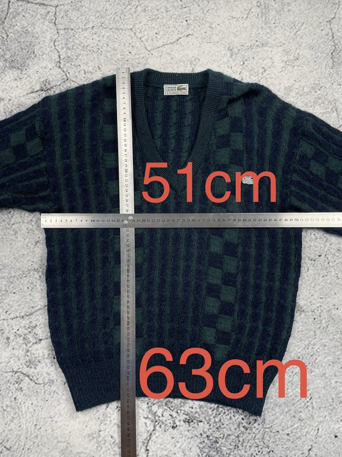 Lacoste Vintage 90s Lacoste S V-Neck Sweater – Cozy, Checked Size US S / EU 44-46 / 1 - 5 Thumbnail