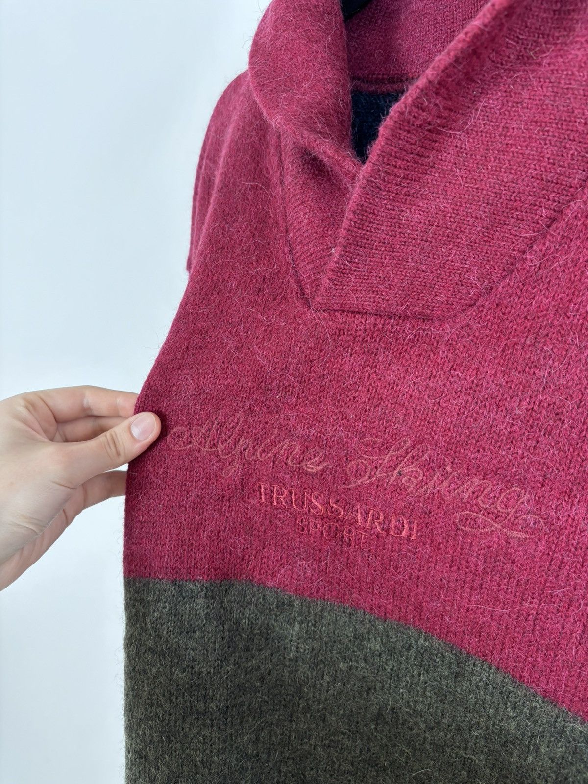 Trussardi Vintage Trussardi Sport Men’s Wool Knit Shawl Collar Sweater Size US M / EU 48-50 / 2 - 5 Thumbnail
