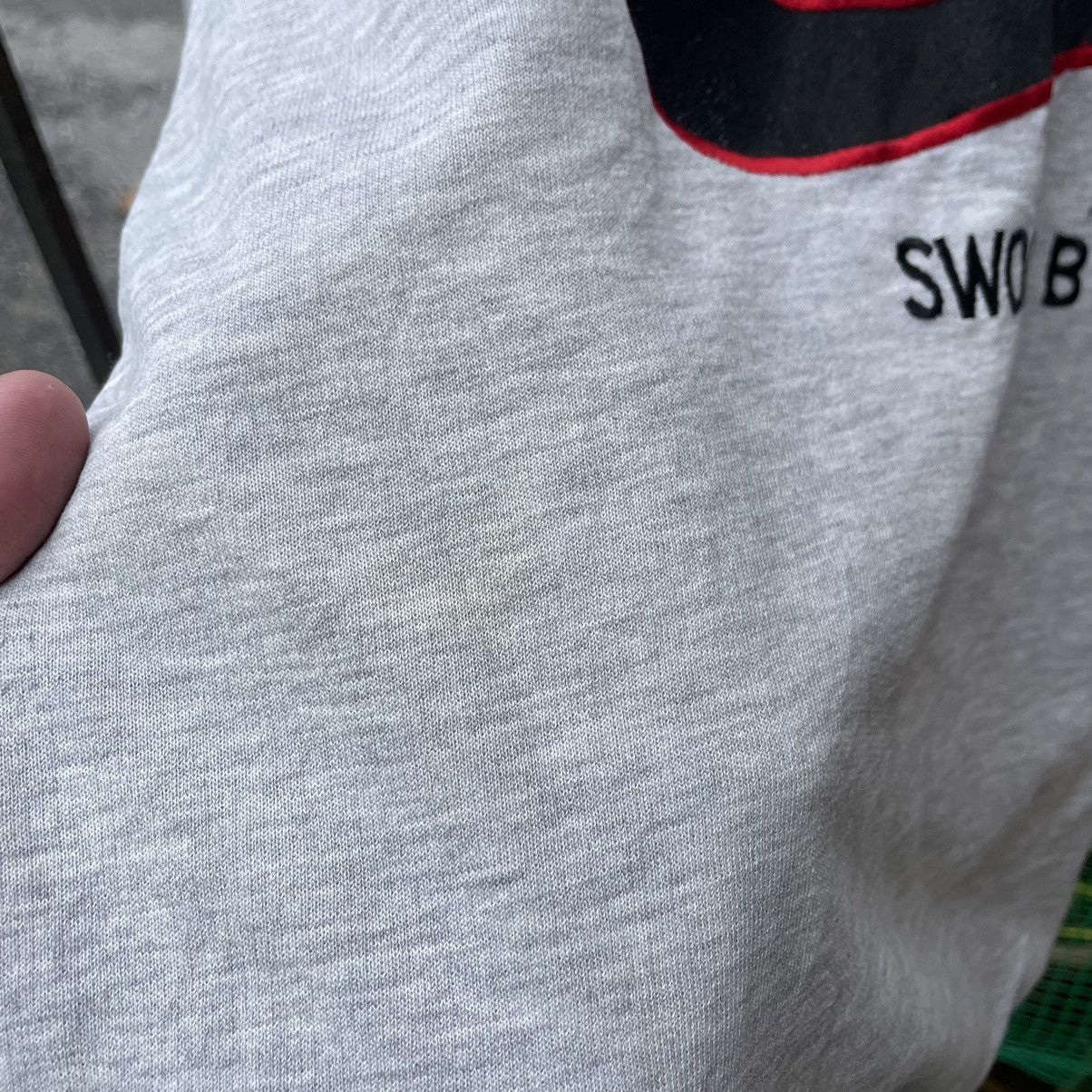 Nike × Vintage 🔥Vintage 90s Nike Embroidered Big Swoosh Distress Sweatshirt Size US M / EU 48-50 / 2 - 7 Thumbnail