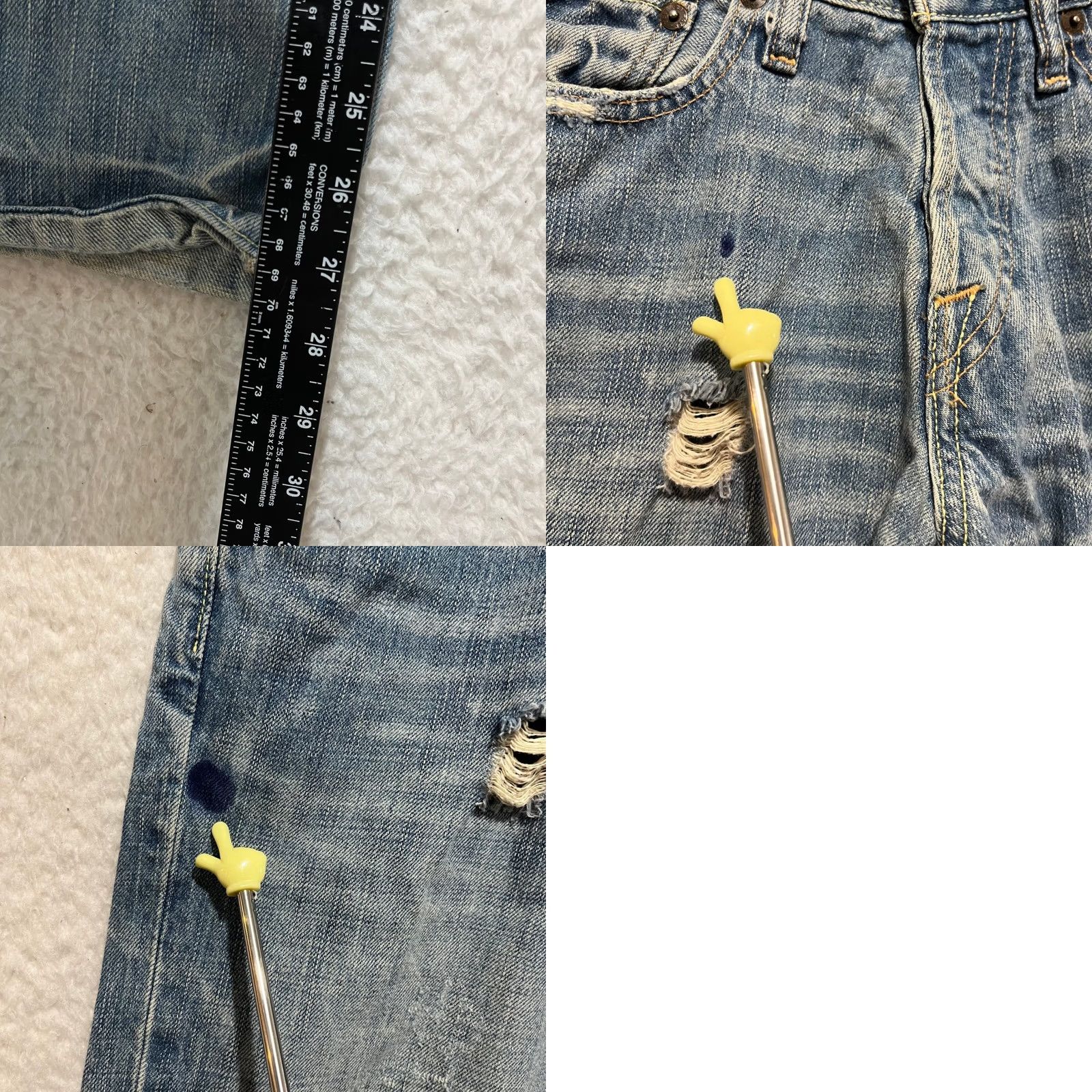 Abercrombie & Fitch Abercrombie & Fitch Mens Jeans Light Wash Distressed 5-Pocket Denim Button Closure Regular Fit Size 28 Blue Grunge Vintage: No Size US 28 / EU 44 - 9 Thumbnail