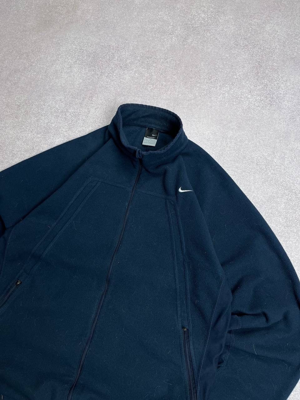 Nike × Vintage Vintage Nike Swoosh Retro Sherpa Fleece Zip Jacket Y2K L Size US L / EU 52-54 / 3 - 2 Thumbnail