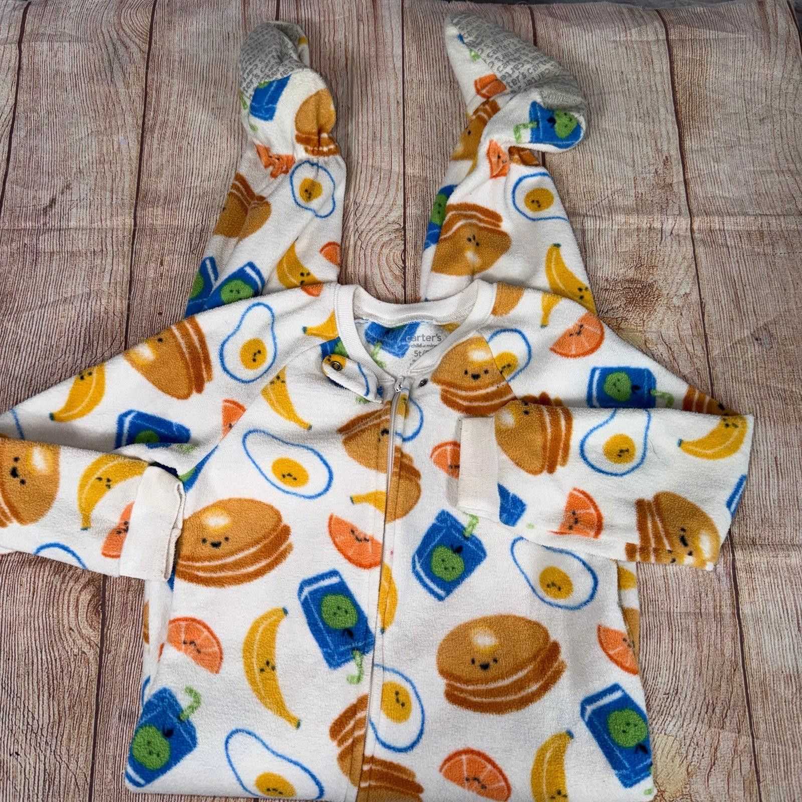 Other 5T Dino, Food and Football Themed Footed Pjs Size ONE SIZE - 5 Thumbnail