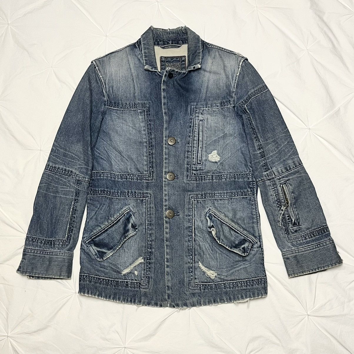 Marithe + Francois Girbaud Archive Marithe Francois Girbaud French Chore Jacket Denim Size US S / EU 44-46 / 1 - 1 Thumbnail