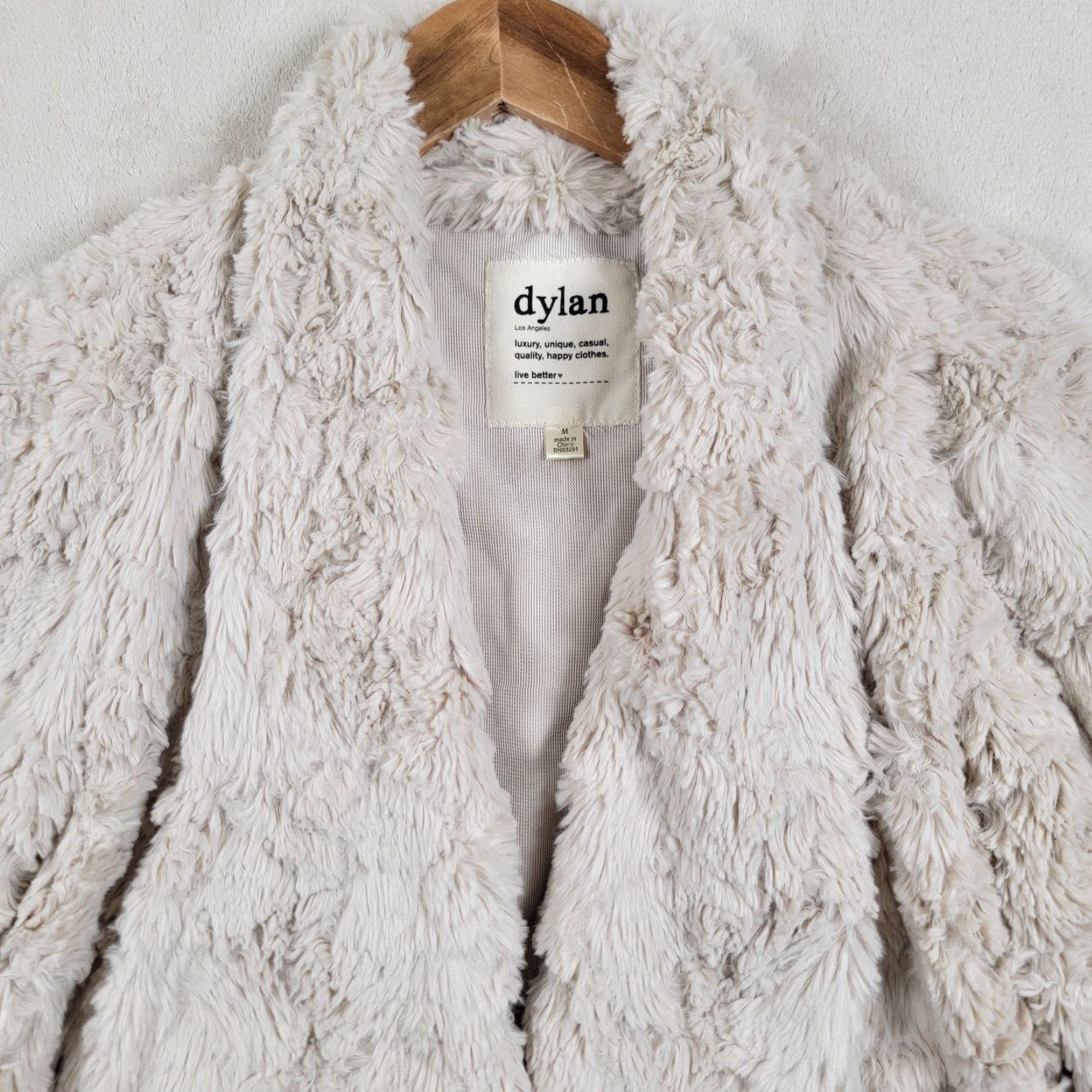 Vintage Dylan Faux Fur Wrap Coat Women's Medium Ivory Short Coat Long Sleeve Casual Steampunk Size M / US 6-8 / IT 42-44 - 2 Thumbnail