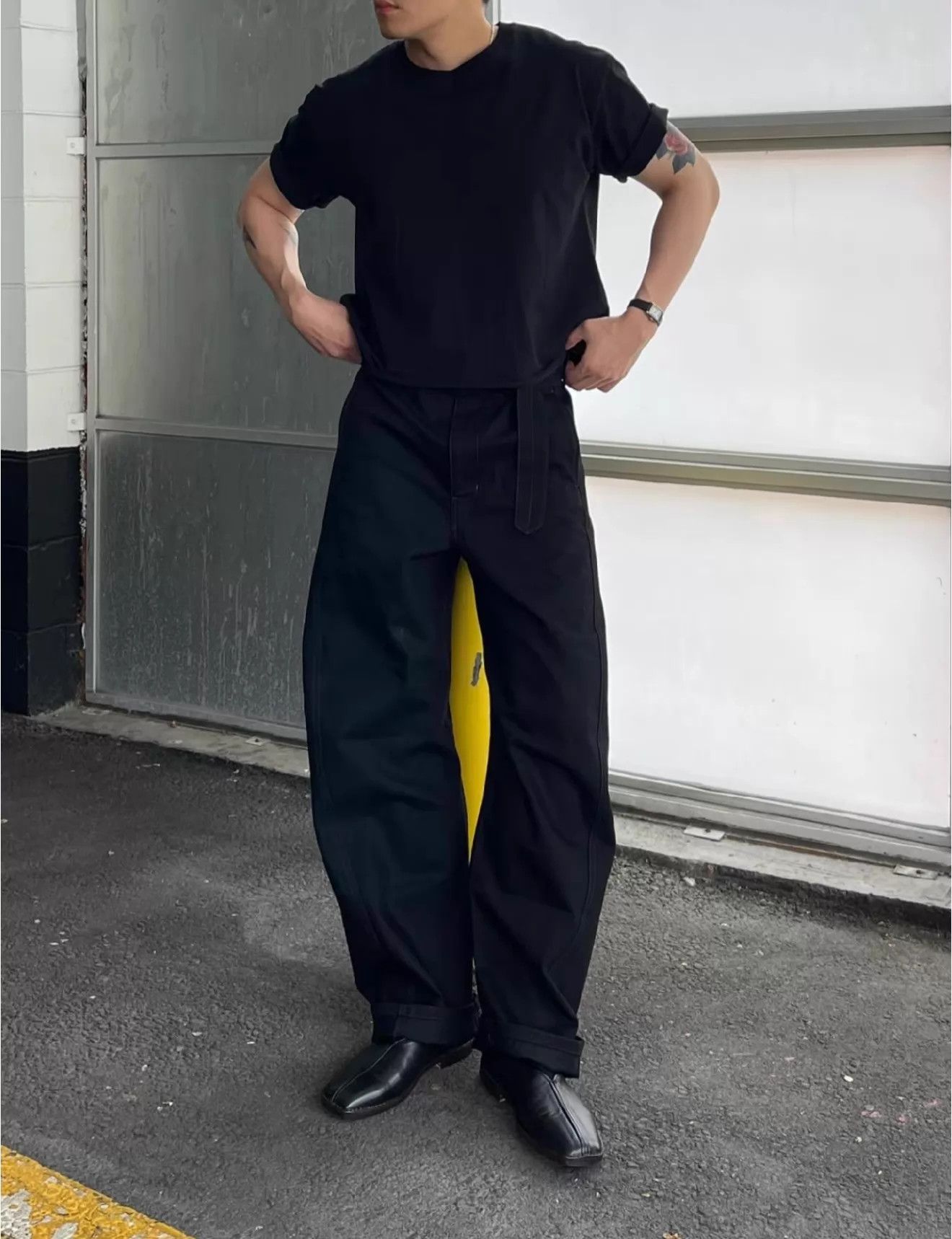Lemaire Lemaire Twisted Belted Black Wide-Leg Trousers XS Size 25" / US 0 / IT 36 - 9 Thumbnail