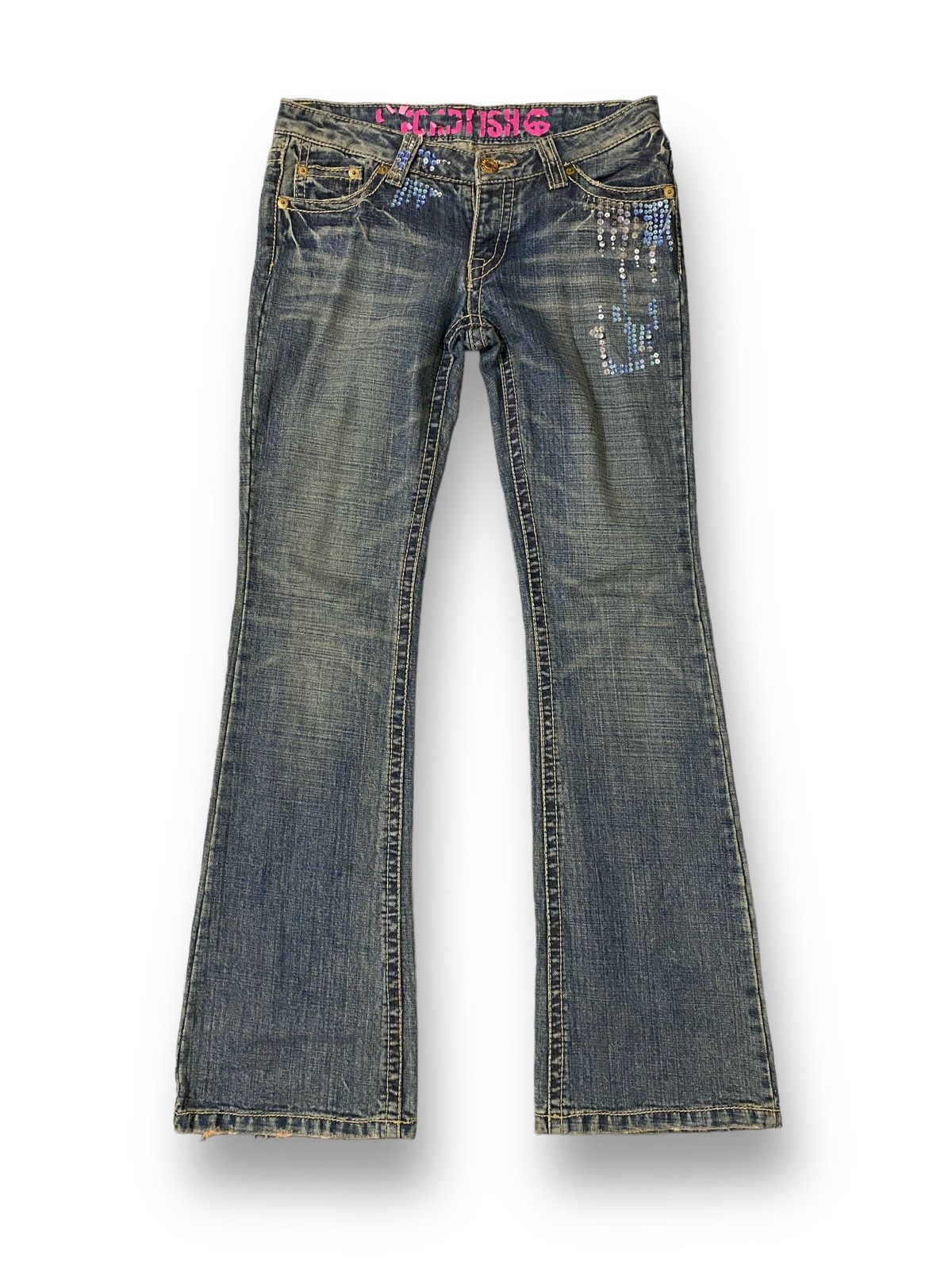 image of If Six Was Nine Sword Fish Flare Jeans in Blue, Men's (Size 31)