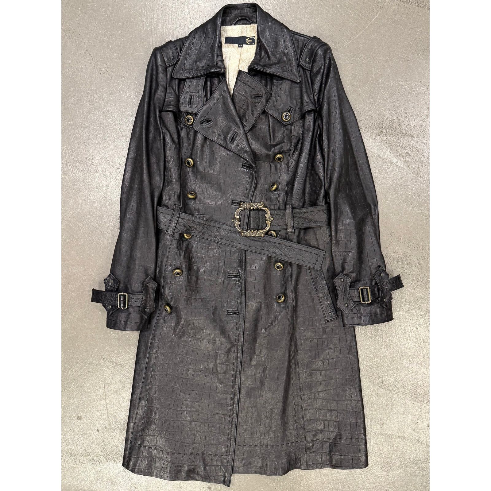 Roberto Cavalli 2000s Cavalli heavy leather coat Size M / US 6-8 / IT 42-44 - 1 Thumbnail
