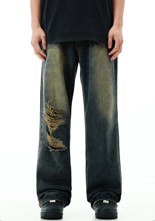 Japanese Brand × Jean American men's high street distressed washed ripped jeans Size US 34 / EU 50 - 1 Thumbnail