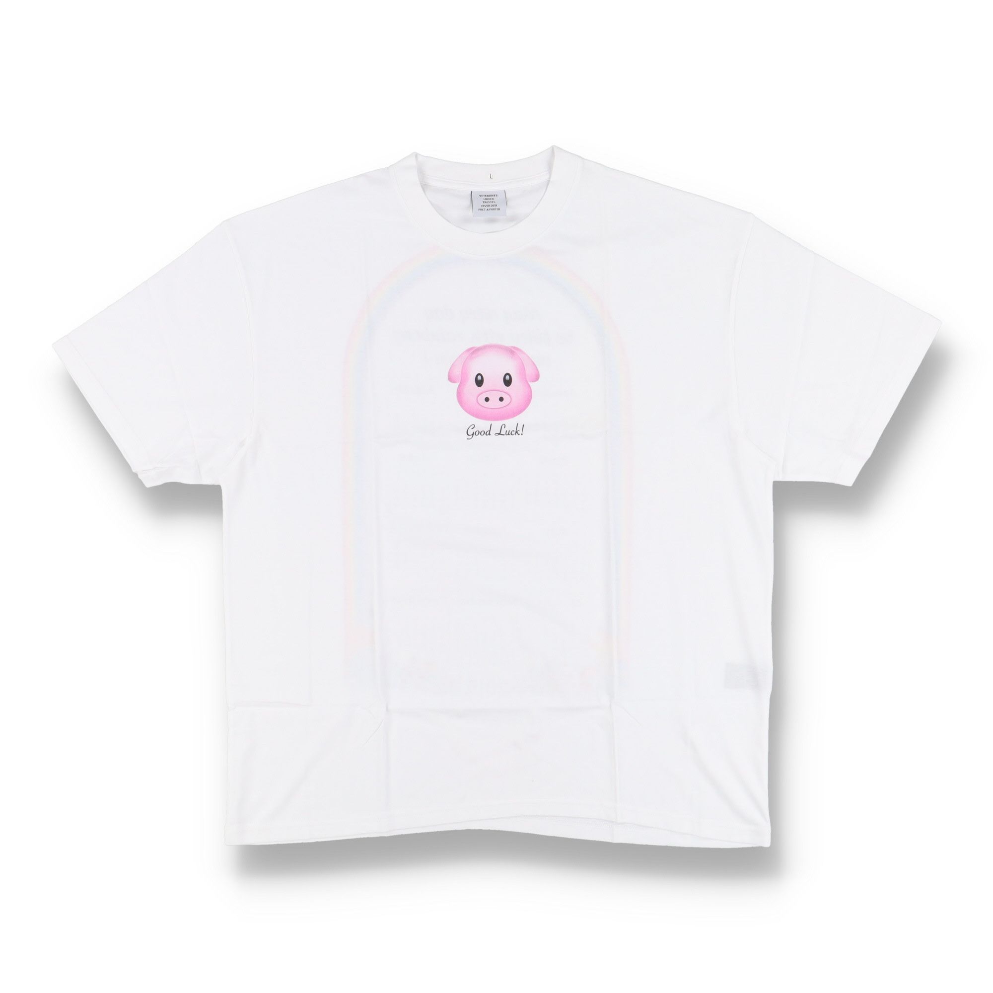 White Lucky Pig Calendar Oversized T-Shirt