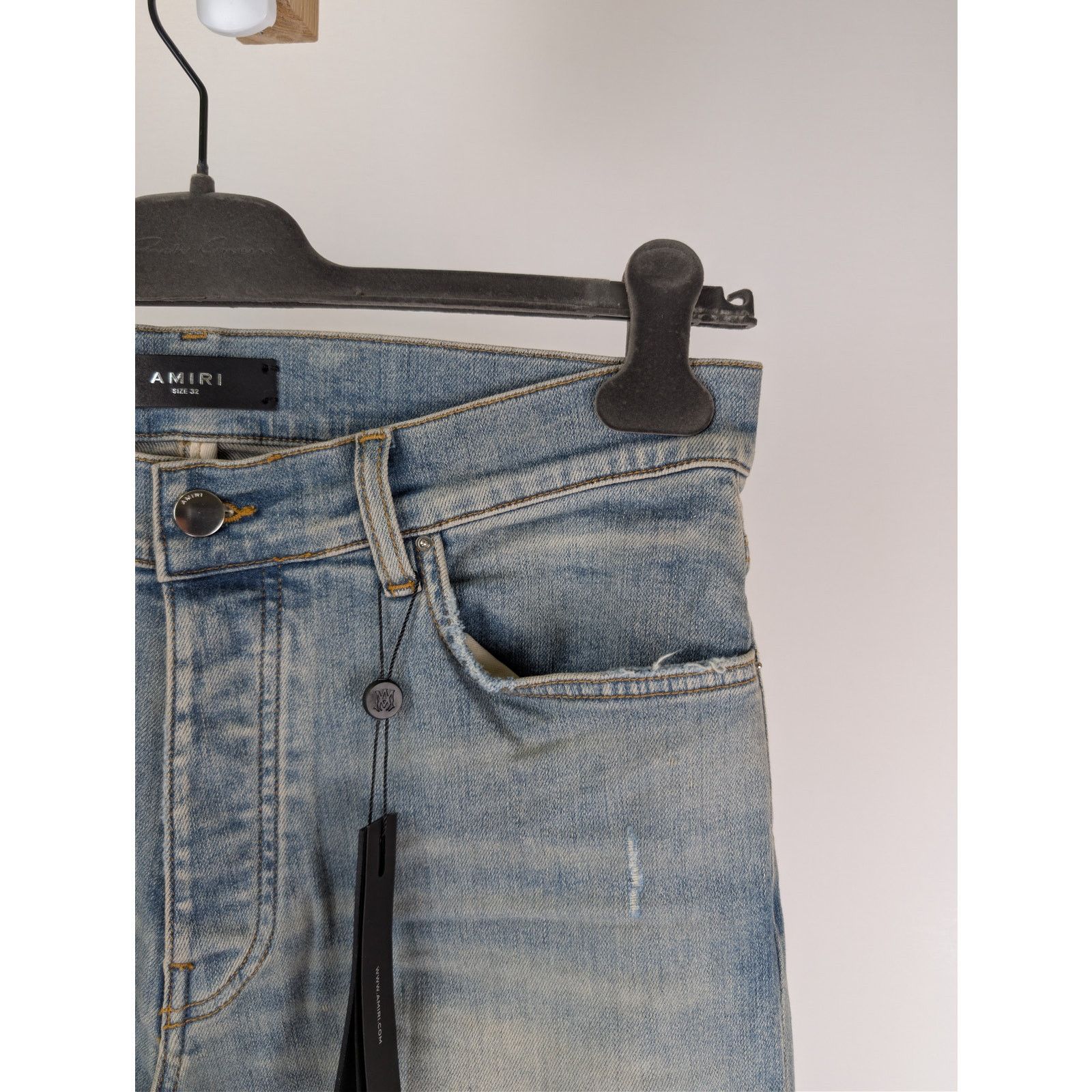 Amiri o1rshd1 Suede MX1 Jean Denim Jeans in Antique Indigo Size US 33 - 4 Thumbnail