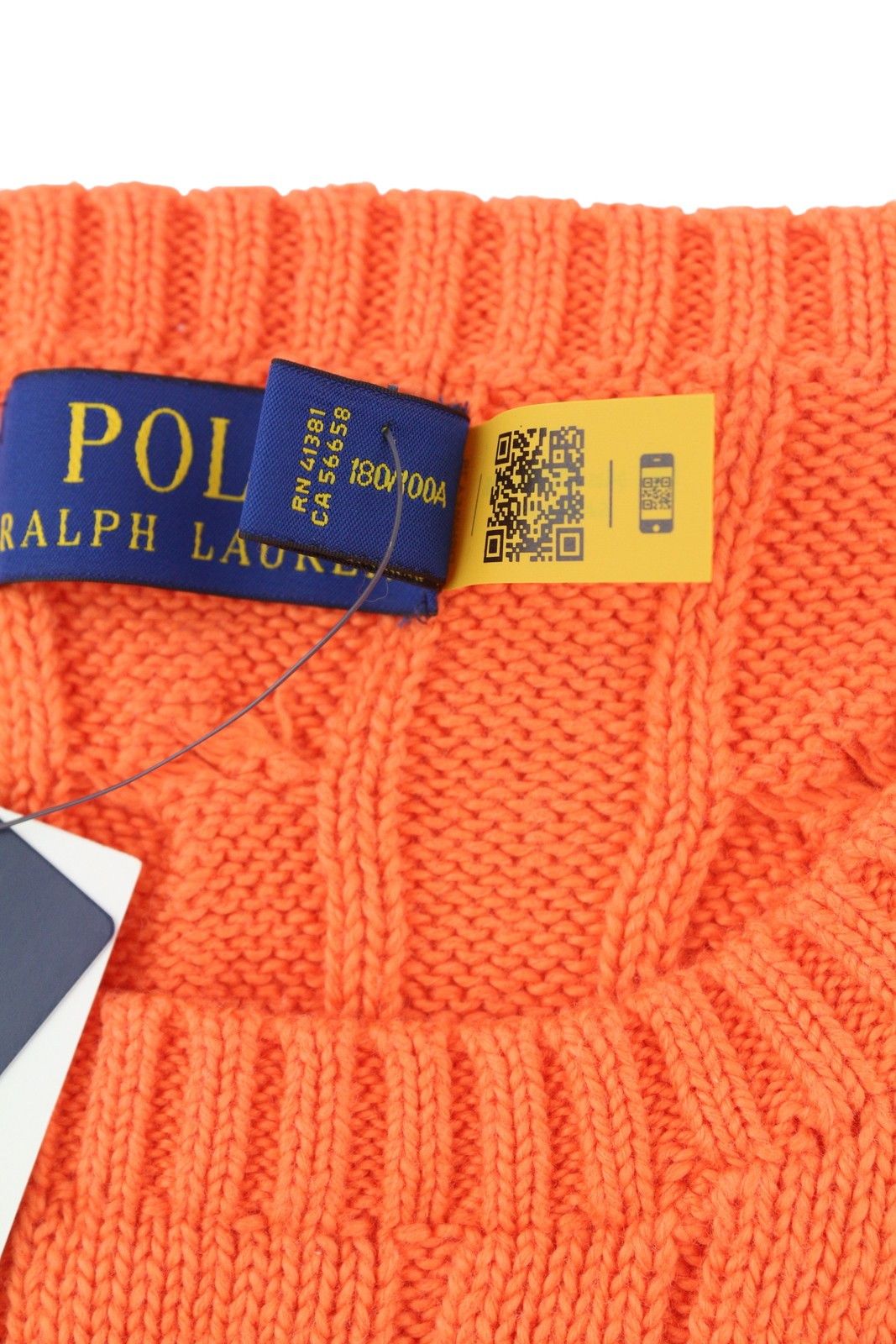 Ralph Lauren ORANGE L Cable Knit Pullover Jumper 86917 Size US L / EU 52-54 / 3 - 10 Thumbnail