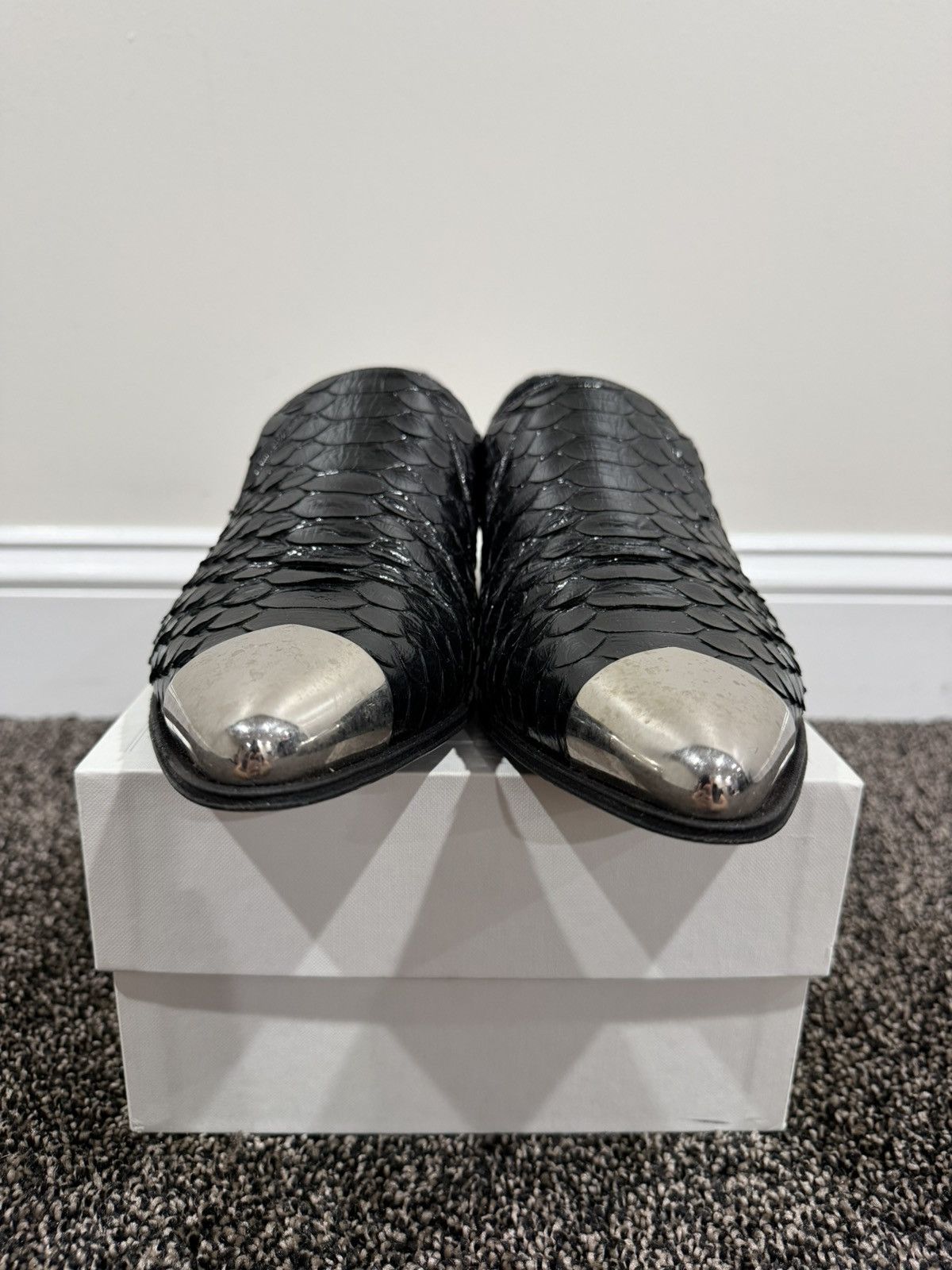 Celine × Hedi Slimane Celine x Hedi SS19 Python Jacno Slipper Shoes 30 Metal Toe Size US 10 / EU 43 - 6 Thumbnail