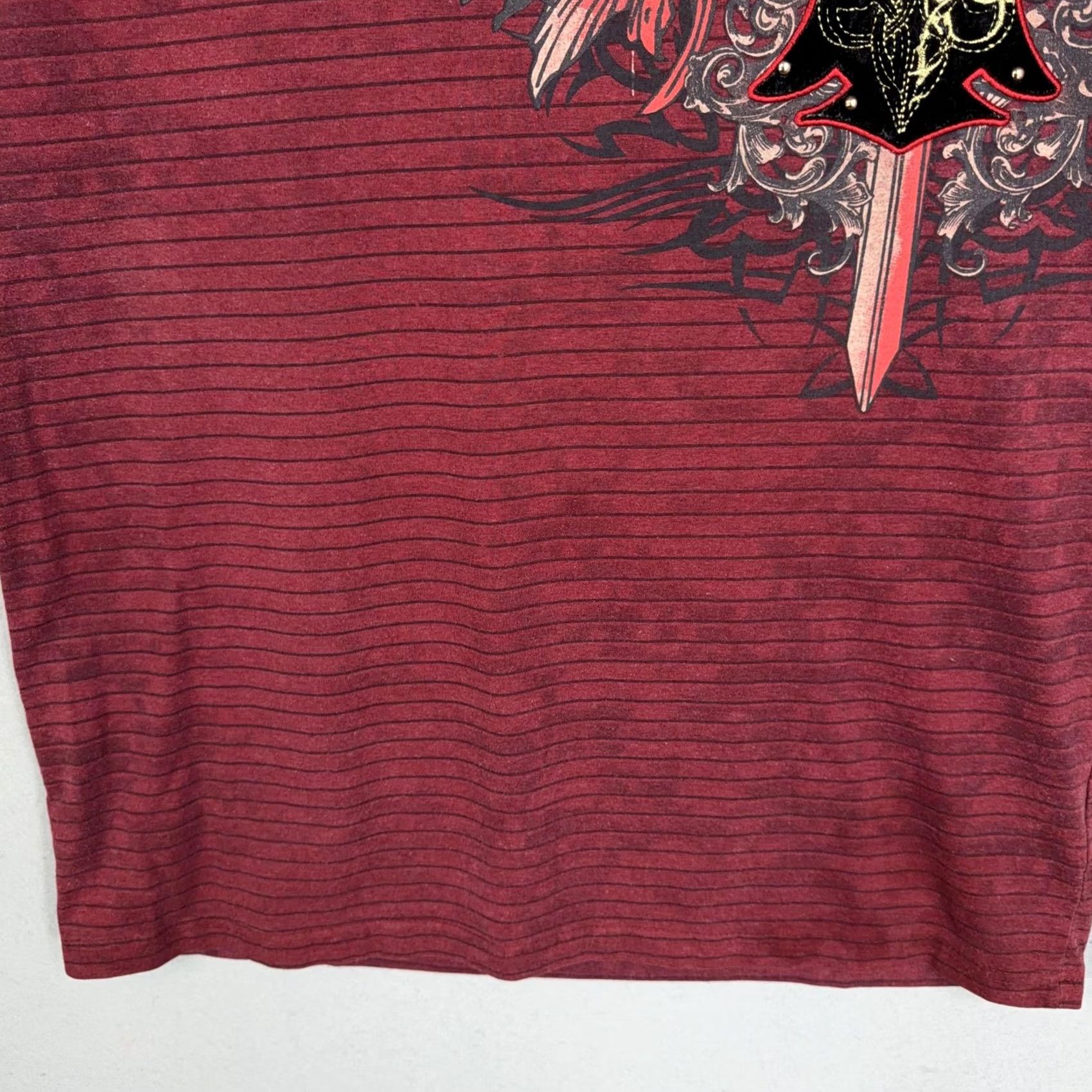 Vintage Red Ape Shirt Mens 2XL Red Majestic Gothic Crest Graphic Tee Street Y2k Edgy Mens Front Back Graphic Tee Size US XXL / EU 58 / 5 - 4 Thumbnail