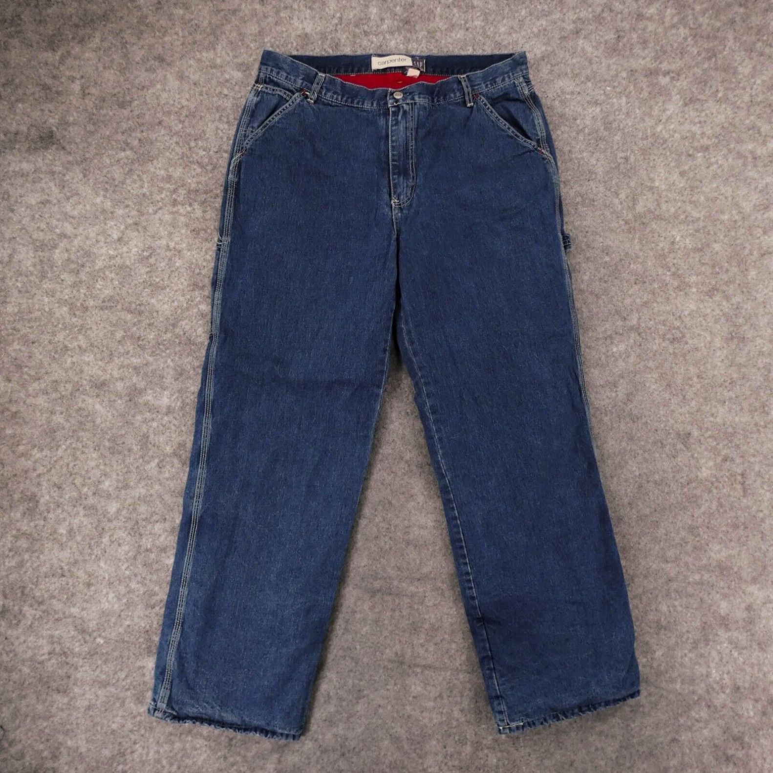 Gap Gap Carpenter Jeans Womens 14 Fleece Lined High Rise Med Wash Y2K Vintage Size ONE SIZE - 1 Preview
