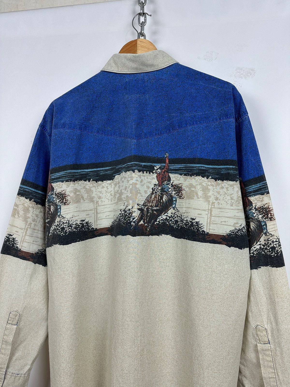 Vintage Vintage Wrangler Western Pearl Snap Horses Rodeo Shirt Size US XL / EU 56 / 4 - 16 Thumbnail