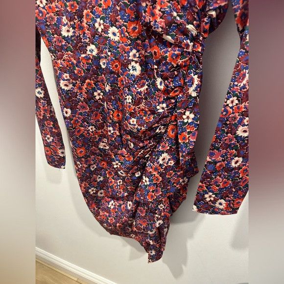 Veronica Beard VERONICA BEARD -Louella Floral Print Dress In Berry Multi Size XS / US 0-2 / IT 36-38 - 7 Thumbnail