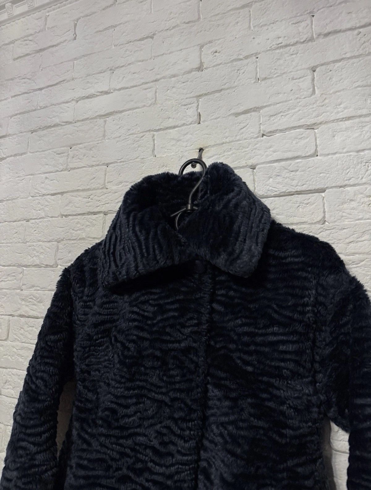 Diesel Diesel Dark Navy Textured Short Fur Coat Astrakhan Style Y2K Size S / US 4 / IT 40 - 2 Thumbnail