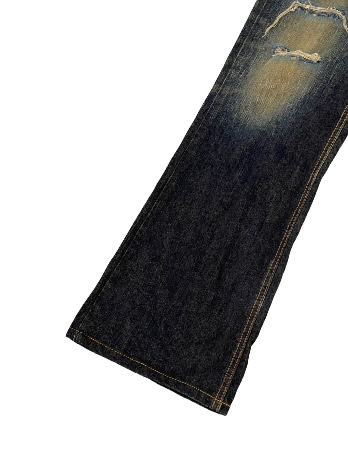 Japanese Brand Flare Jeans Edwin Japan Distress Boot Cut 7🟦3 Size US 31 - 5 Thumbnail