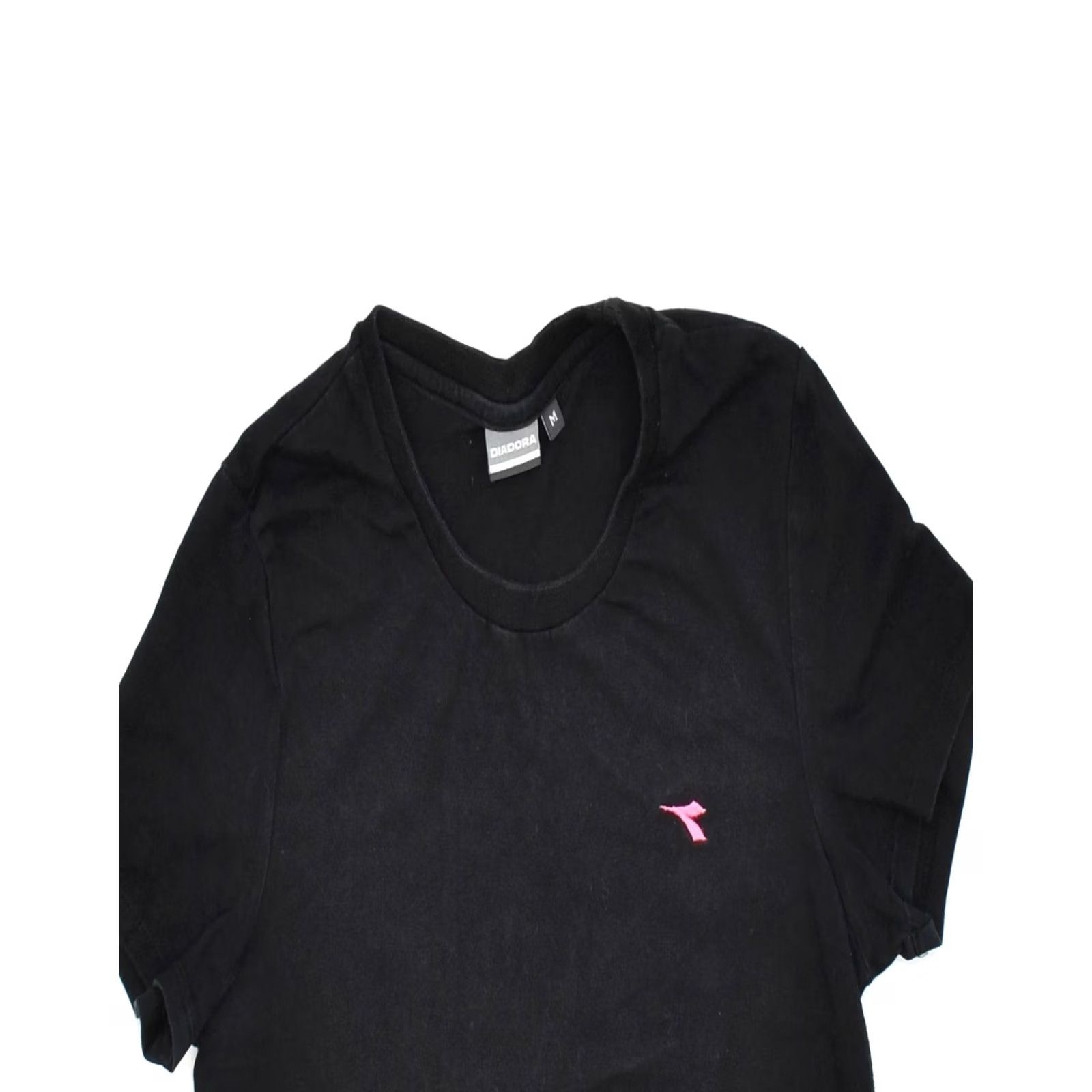 Diadora DIADORA Womens T-Shirt Medium Black Cotton UK 12 Size M / US 6-8 / IT 42-44 - 3 Thumbnail