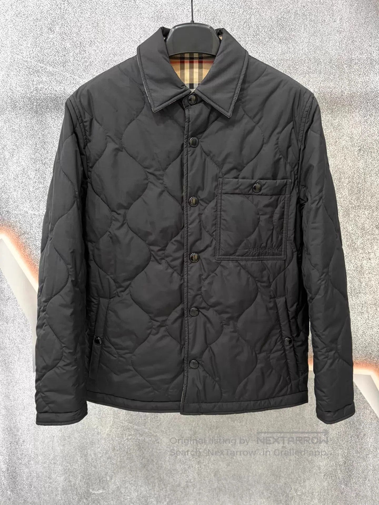 Burberry Black Quilted Collared Button-Up Jacket XS. Size US XS / EU 42 / 0 - 1 Thumbnail