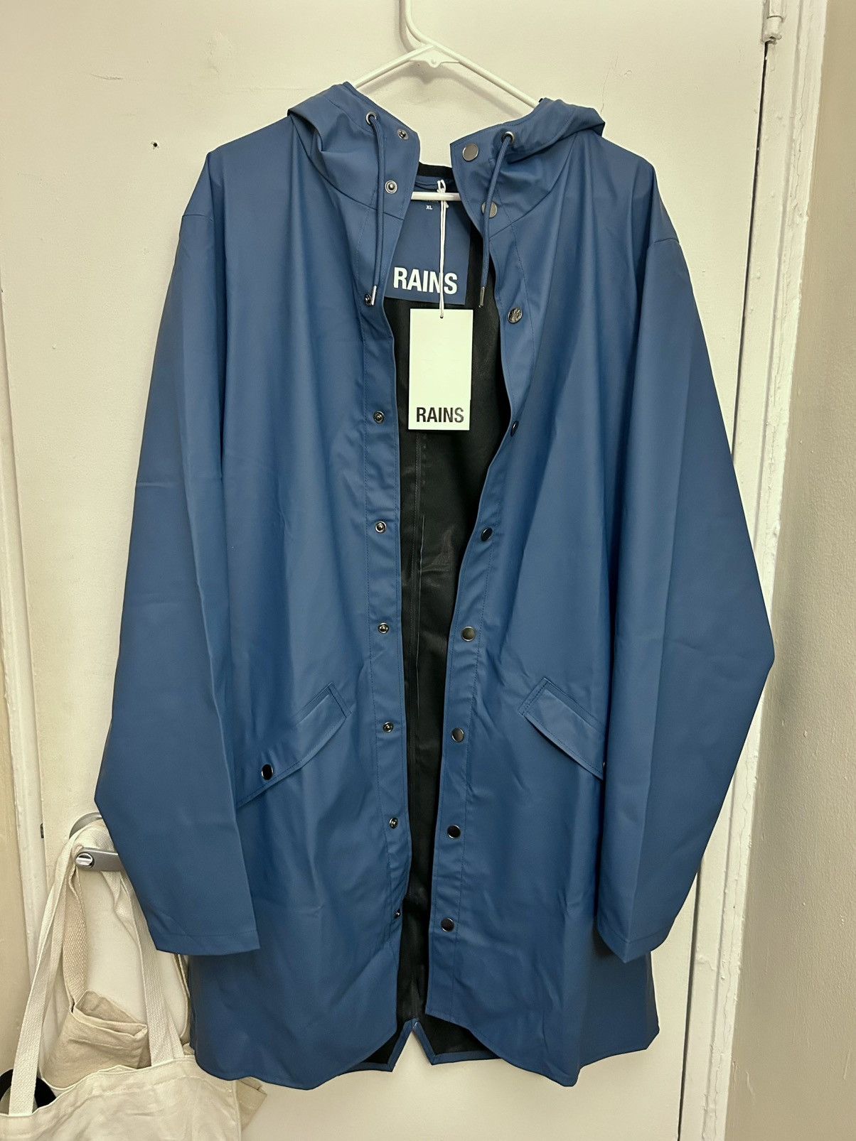 Rains Rains Long Jacket W3 Raincoat - Pulse Blue Size US XL / EU 56 / 4 - 1 Thumbnail