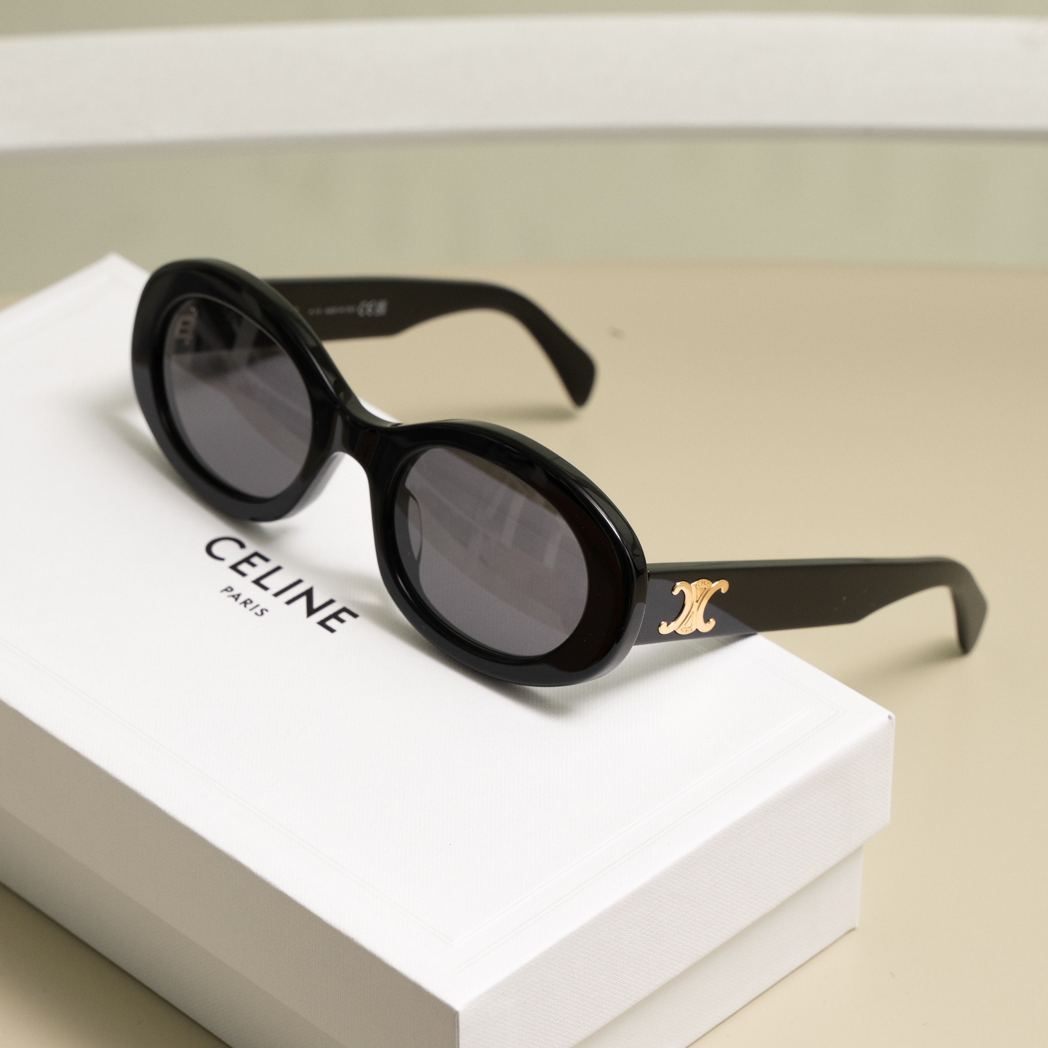 CELINE Triomphe 01 Sunglasses In Acetate BLACK