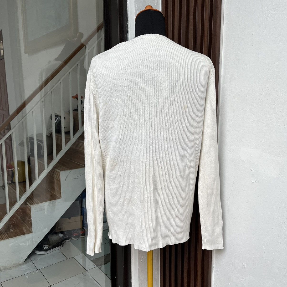 DKNY × Donna Karan 💸BINDING OFFER💸 2000S DKNY Knitewear Men's Big Logo Size US L / EU 52-54 / 3 - 2 Thumbnail