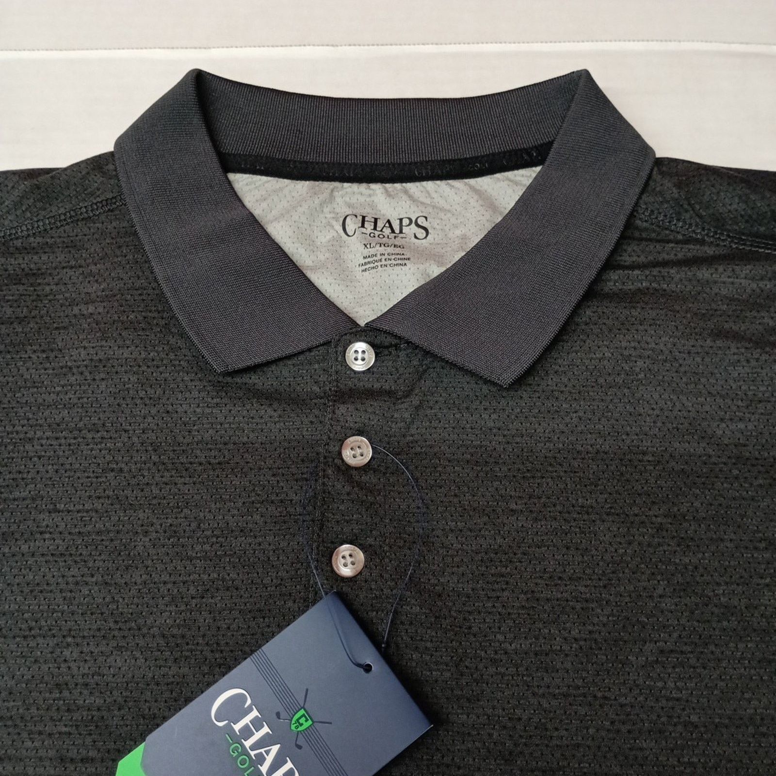 Chaps Chaps Golf Core Polo Shirt Men's XL Black 4-Way Stretch Size US XL / EU 56 / 4 - 2 Thumbnail