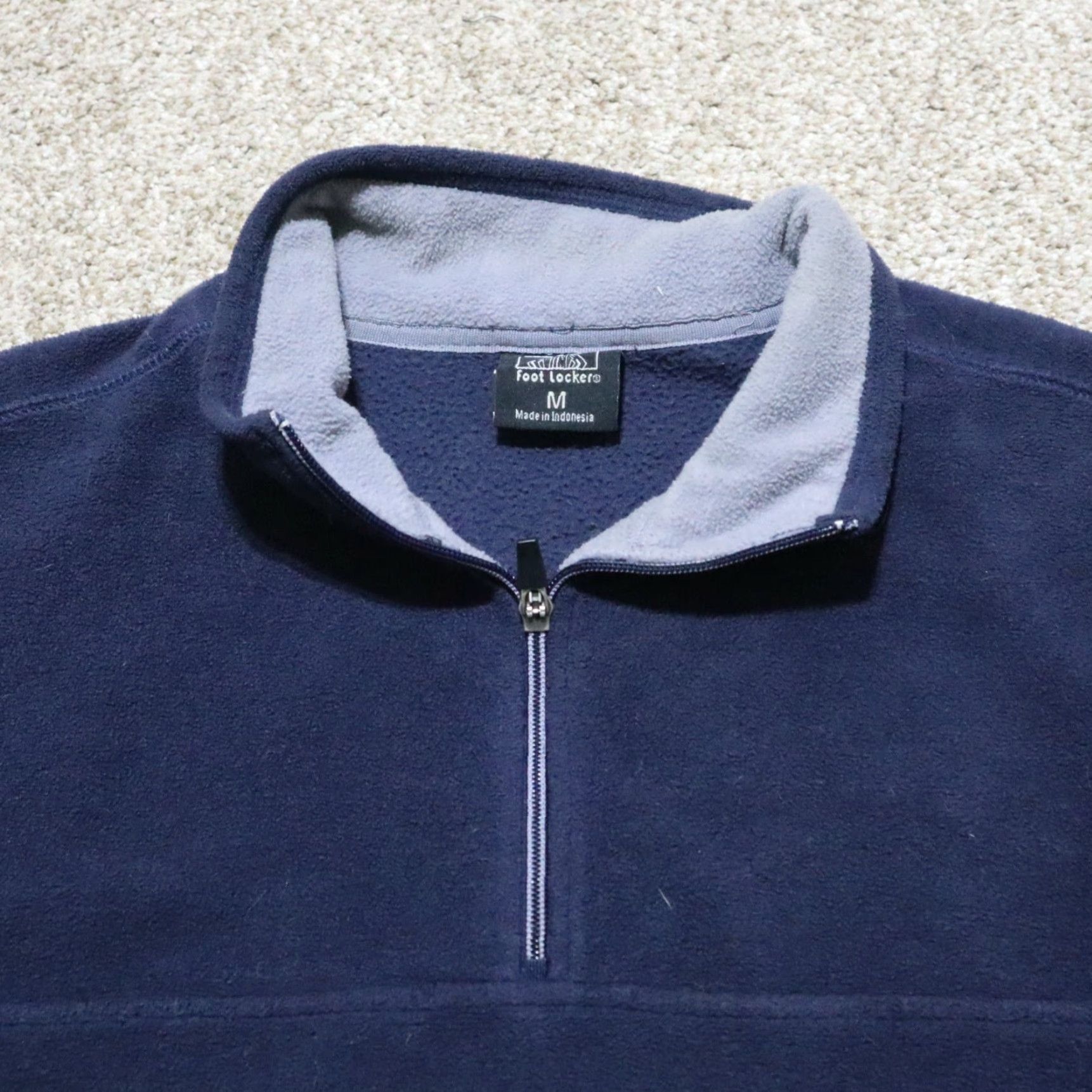 Vintage Foot Locker Jacket 1/4 Zip Blue Fleece Pullover Sweater Warm Men's Size M Medium Size US M / EU 48-50 / 2 - 2 Thumbnail