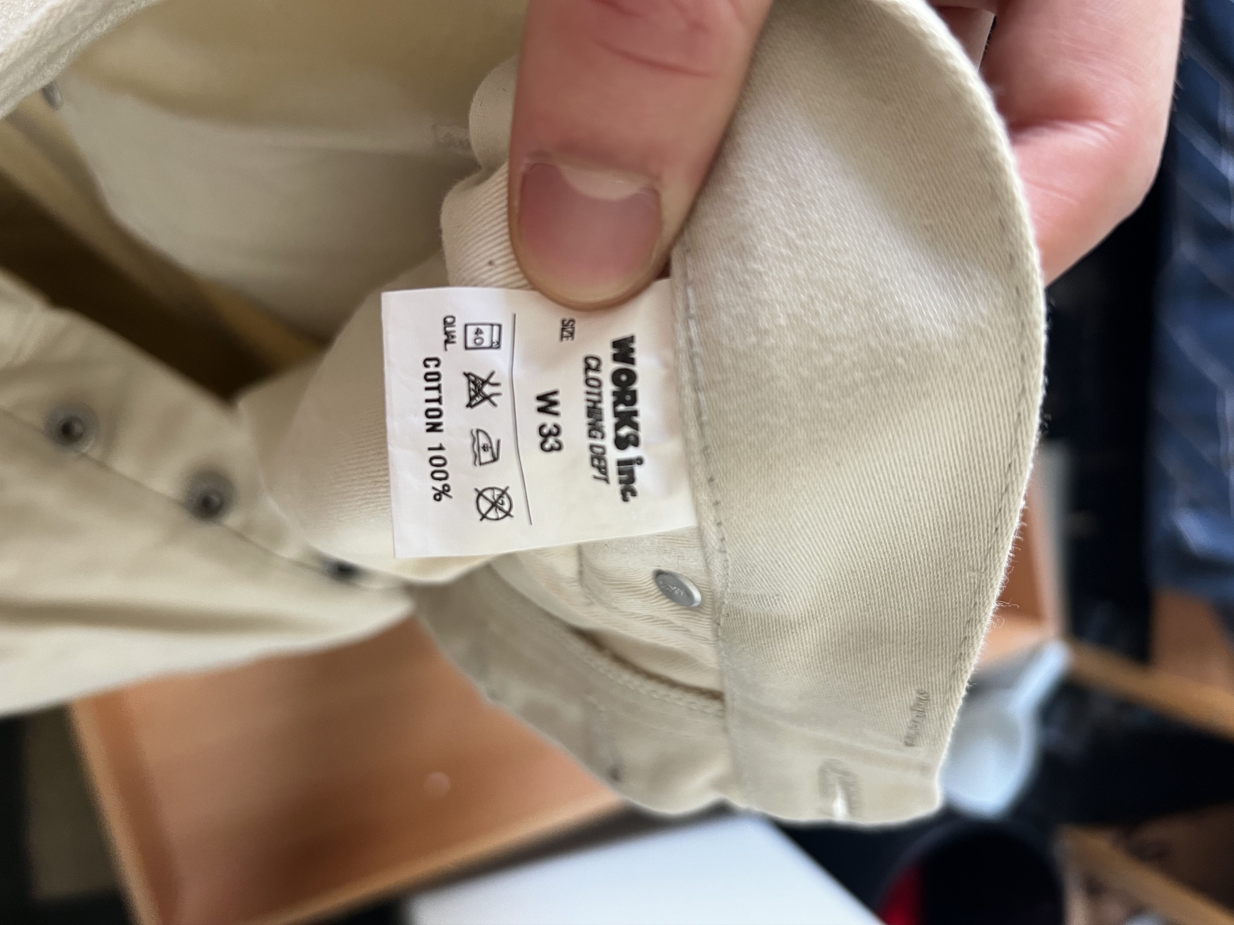 Iron Heart Iron Heart 666S-ST 14oz Slim Straight Pants - Ivory Size US 33 - 4 Thumbnail