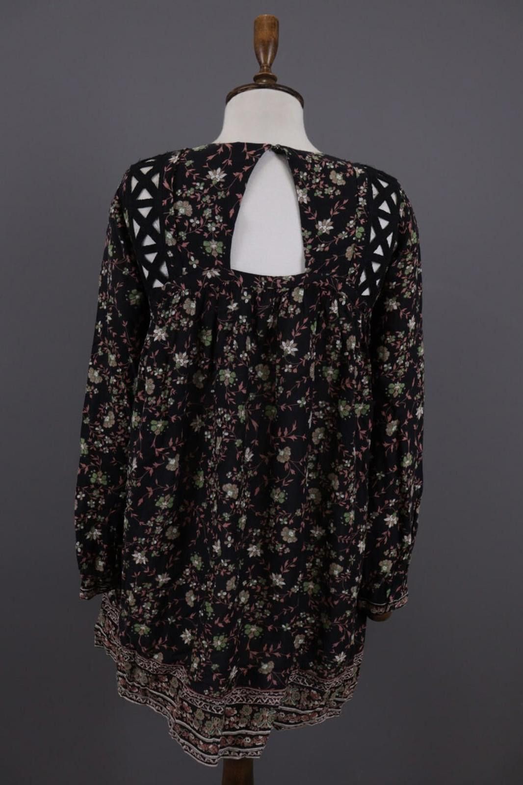 Wilkes Bashford BA&SH Fraja Black Floral A-Line Short Dress Size 0 Size XS / US 0-2 / IT 36-38 - 8 Thumbnail