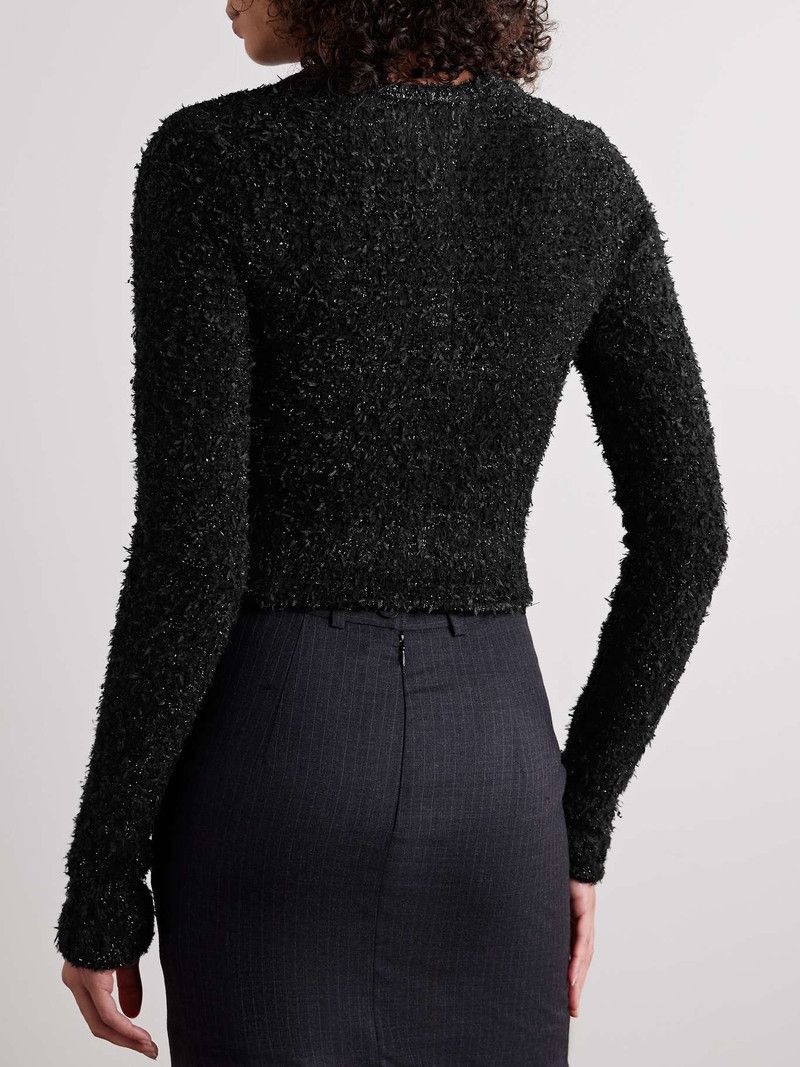 Balenciaga oc11z0426 Cropped Cardigan in Black Size M / US 6-8 / IT 42-44 - 3 Thumbnail