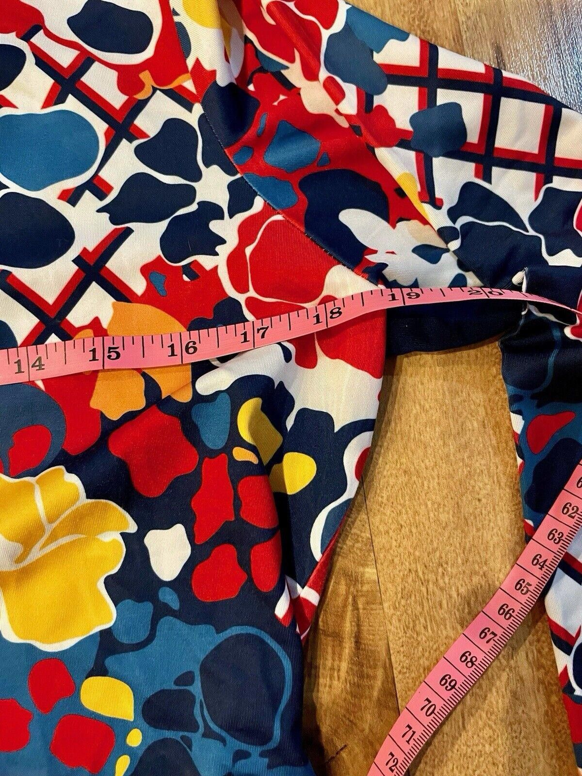 Designer GG Floral Tropic Athletic Golf Shirt Red Blue Yellow Sz S A1 Size 28" / US 6 / IT 42 - 4 Thumbnail