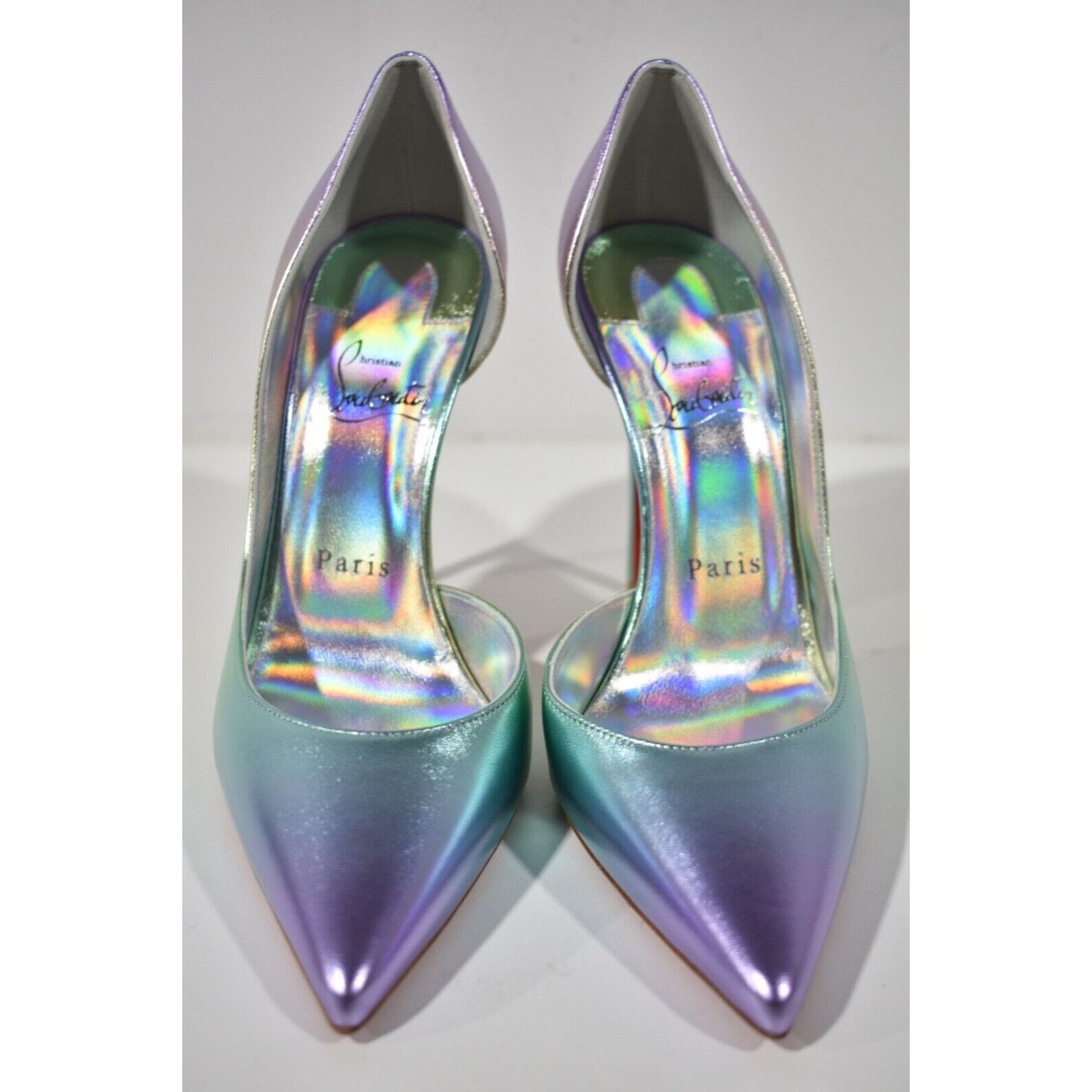 Christian Louboutin Iriza 100 Multicolor Licorne Leather D'Orsay Heel Pump 37.5 Size US 7.5 / IT 37.5 - 6 Thumbnail