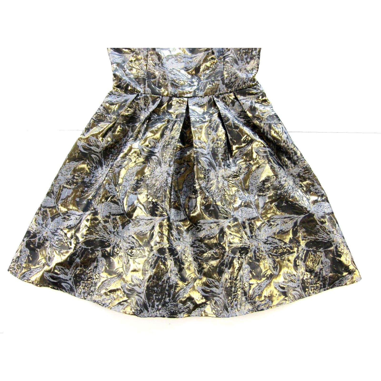 Vintage ASTR Dress Sleeveless Beaded Pleated Tank Cocktail Party Dress S Gold Silver Size S / US 4 / IT 40 - 5 Thumbnail