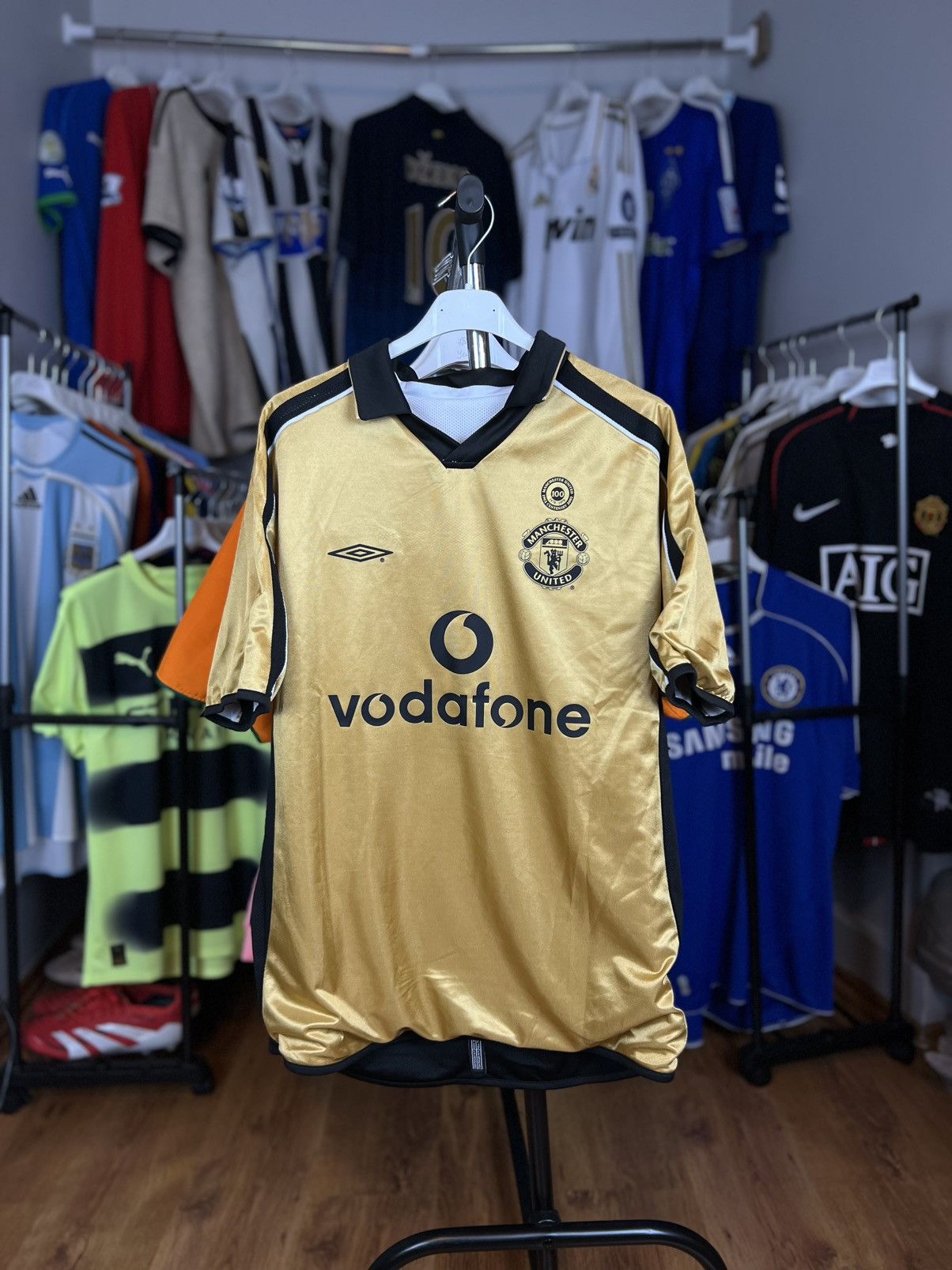 Umbro Soccer Jersey Manchester United 2001/02 Beckham #7 Size US L / EU 52-54 / 3 - 12 Thumbnail