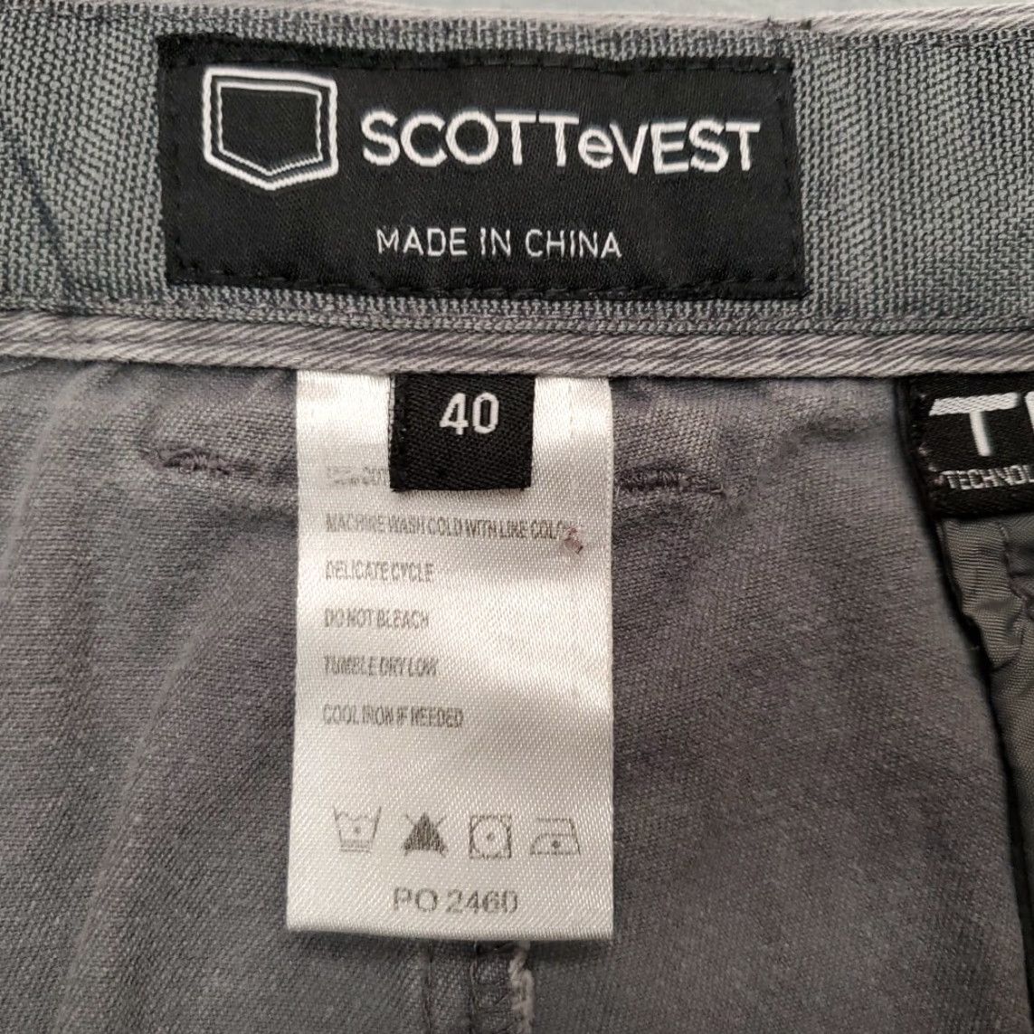 Vintage SCOTTeVEST Shorts Mens 40 Gray Chino Flat Front TEC Travel Hidden Pockets Casual Size US 40 / EU 56 - 6 Thumbnail