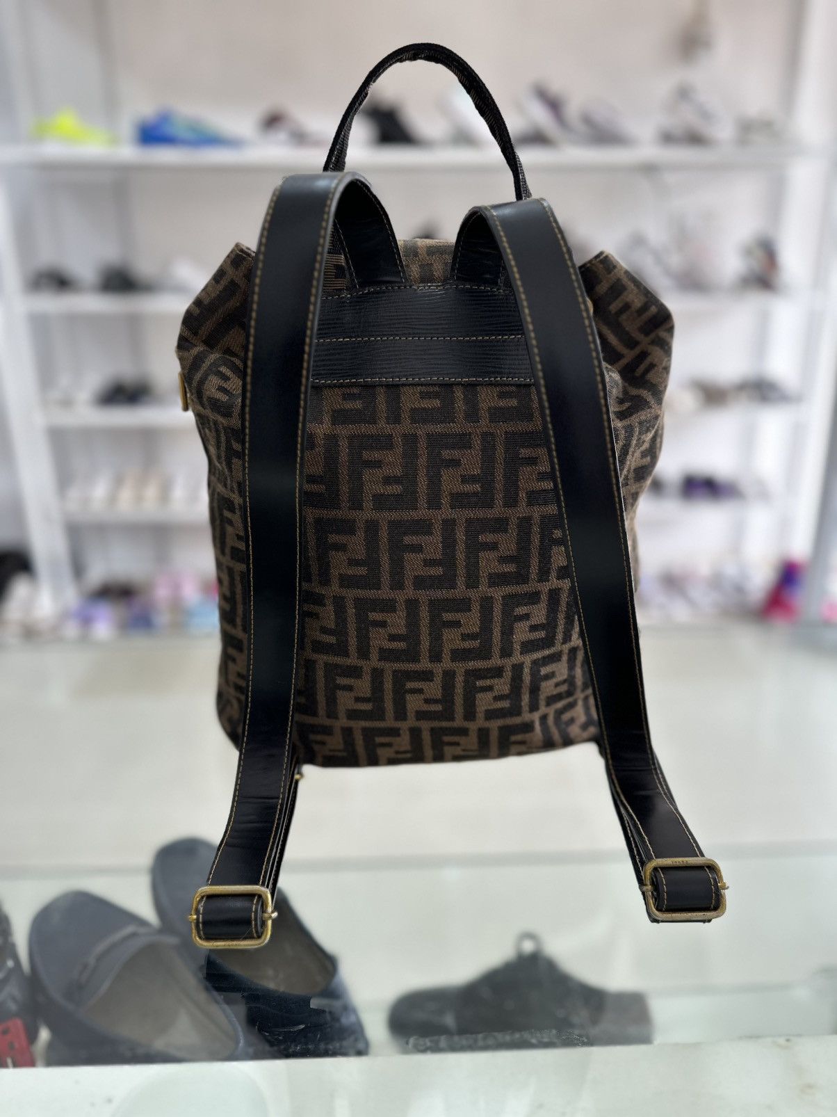Fendi FENDI Brown Zucca Canvas Backpack Size ONE SIZE - 3 Thumbnail