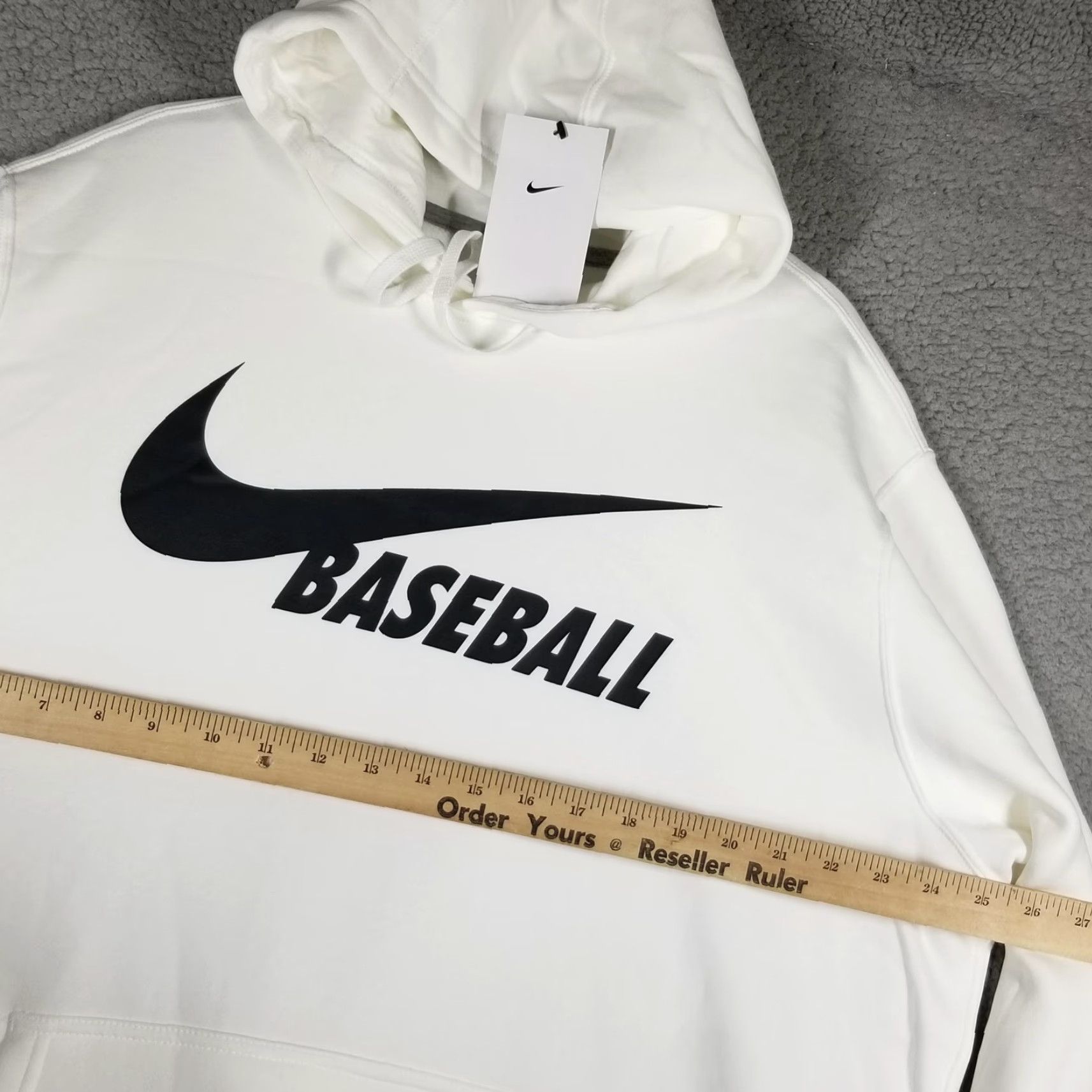 Nike Nike Hoodie Mens XL White Club Fleece Baseball Swoosh Pullover Sweatshirt Logo Size US XL / EU 56 / 4 - 5 Thumbnail
