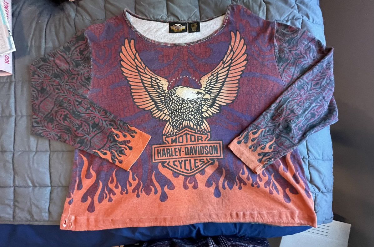 image of Limited Edition Harley Davidson Long Sleeve in Orange, Women's (Size XL)