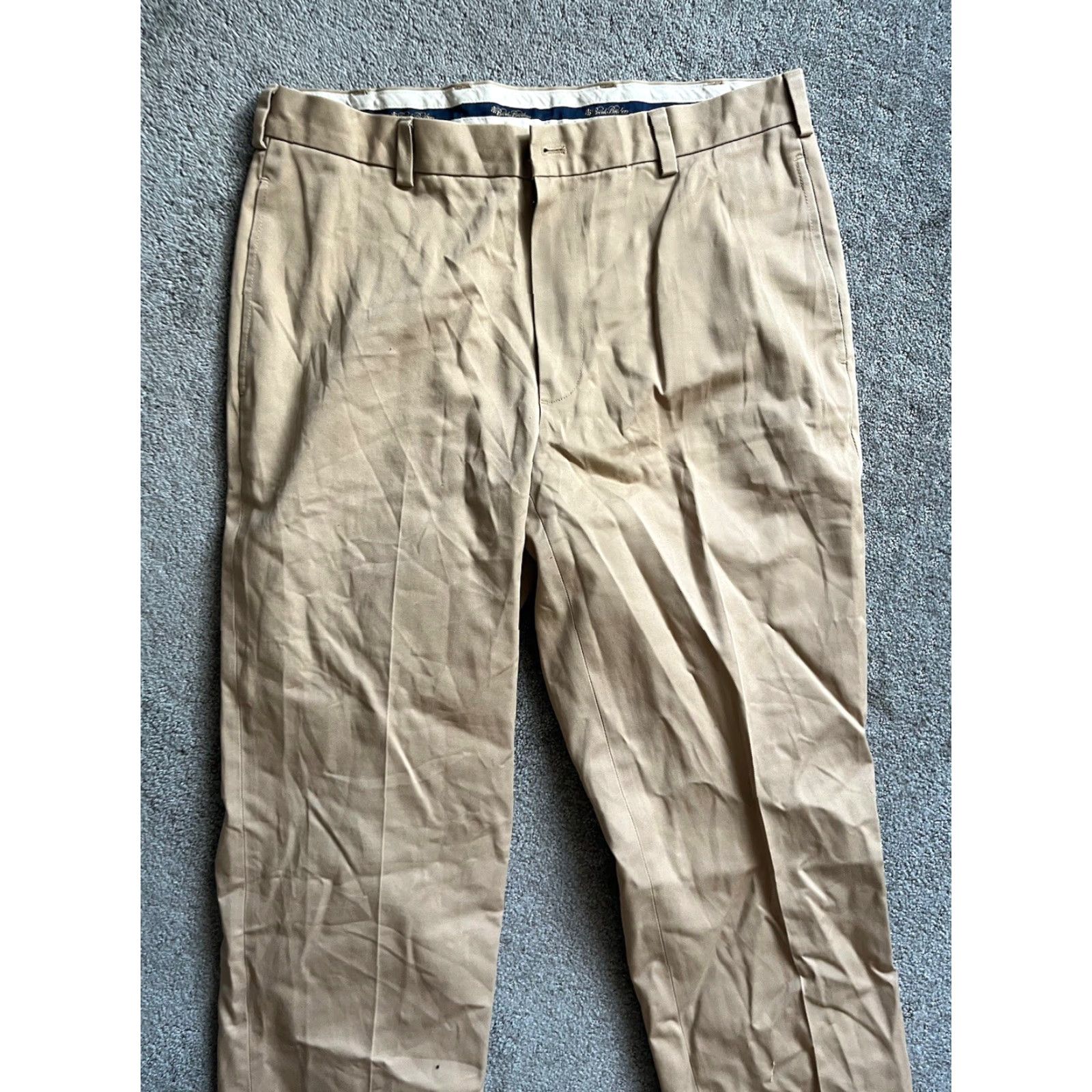 Brooks Brothers Brooks Brothers Men Chino Pants 34x30 Beige Solid Clark Straight Regular Size US 34 / EU 50 - 2 Thumbnail