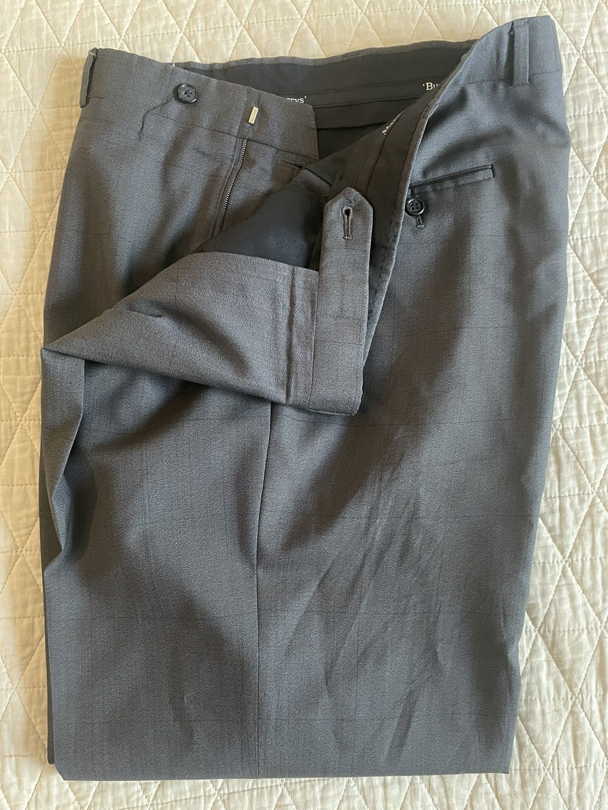 Burberry × Vintage Windowpane Check Wool Suit Size 42R - 12 Thumbnail