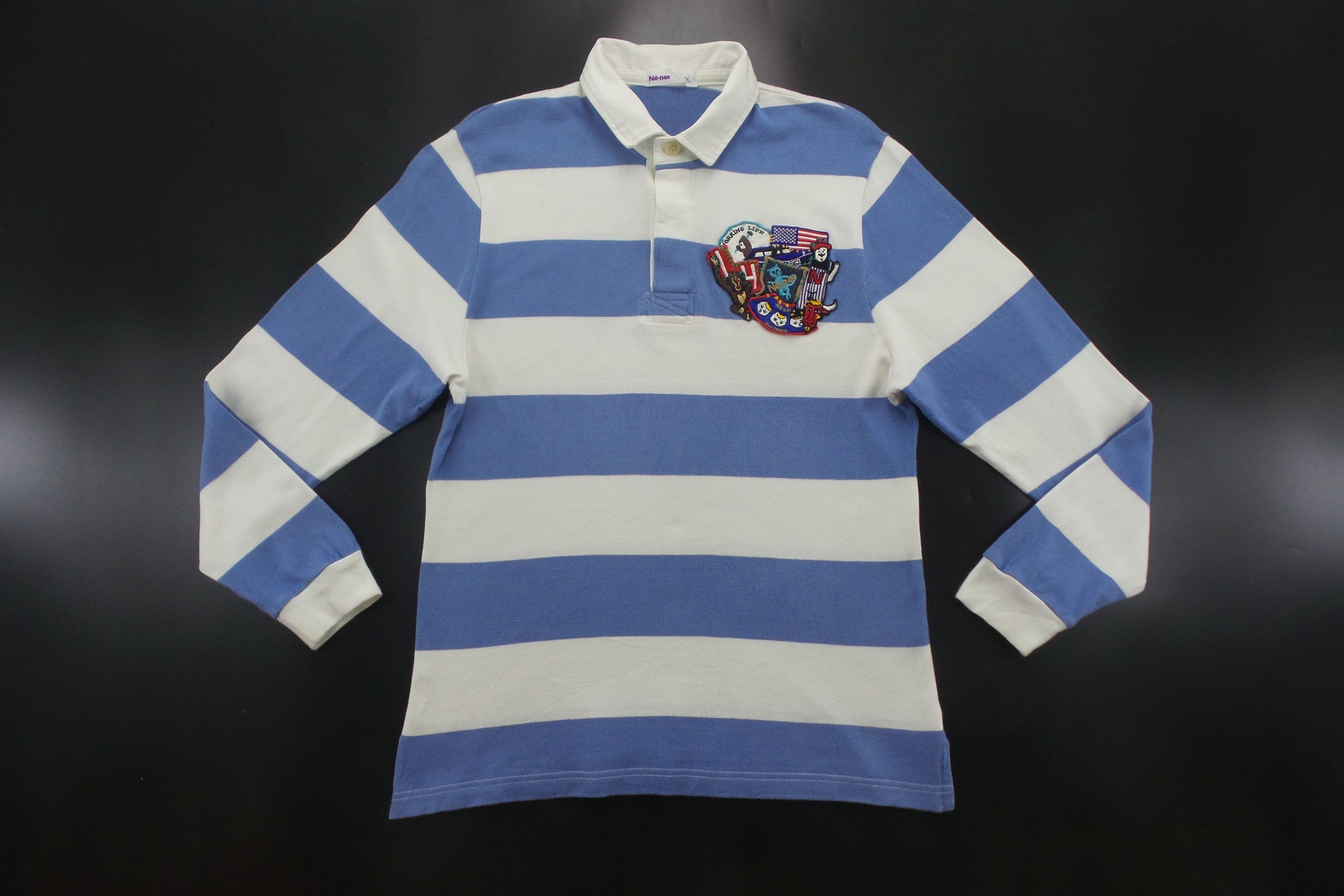 Ne-Net Ne-Net Stripes Long Sleeve Polo's Size US L / EU 52-54 / 3 - 1 Thumbnail